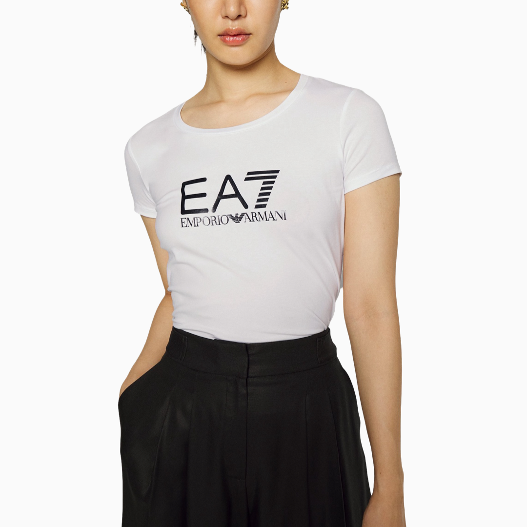 Дамска бяла тениска EA7 Emporio Armani 8NTT66 TJFKZ 0102