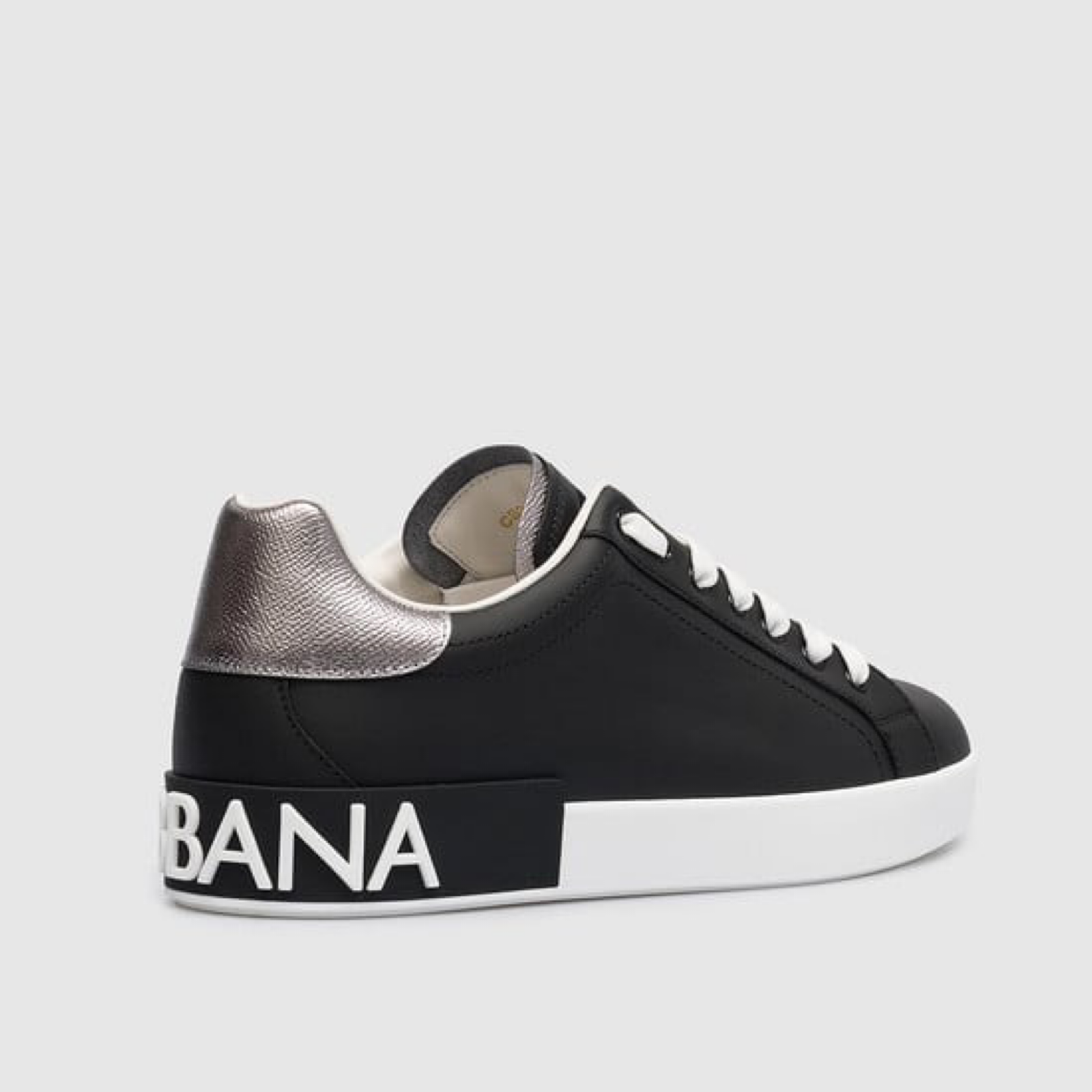 Мъжки черни кецове Dolce & Gabbana Portofino Men Sneakers Heel View