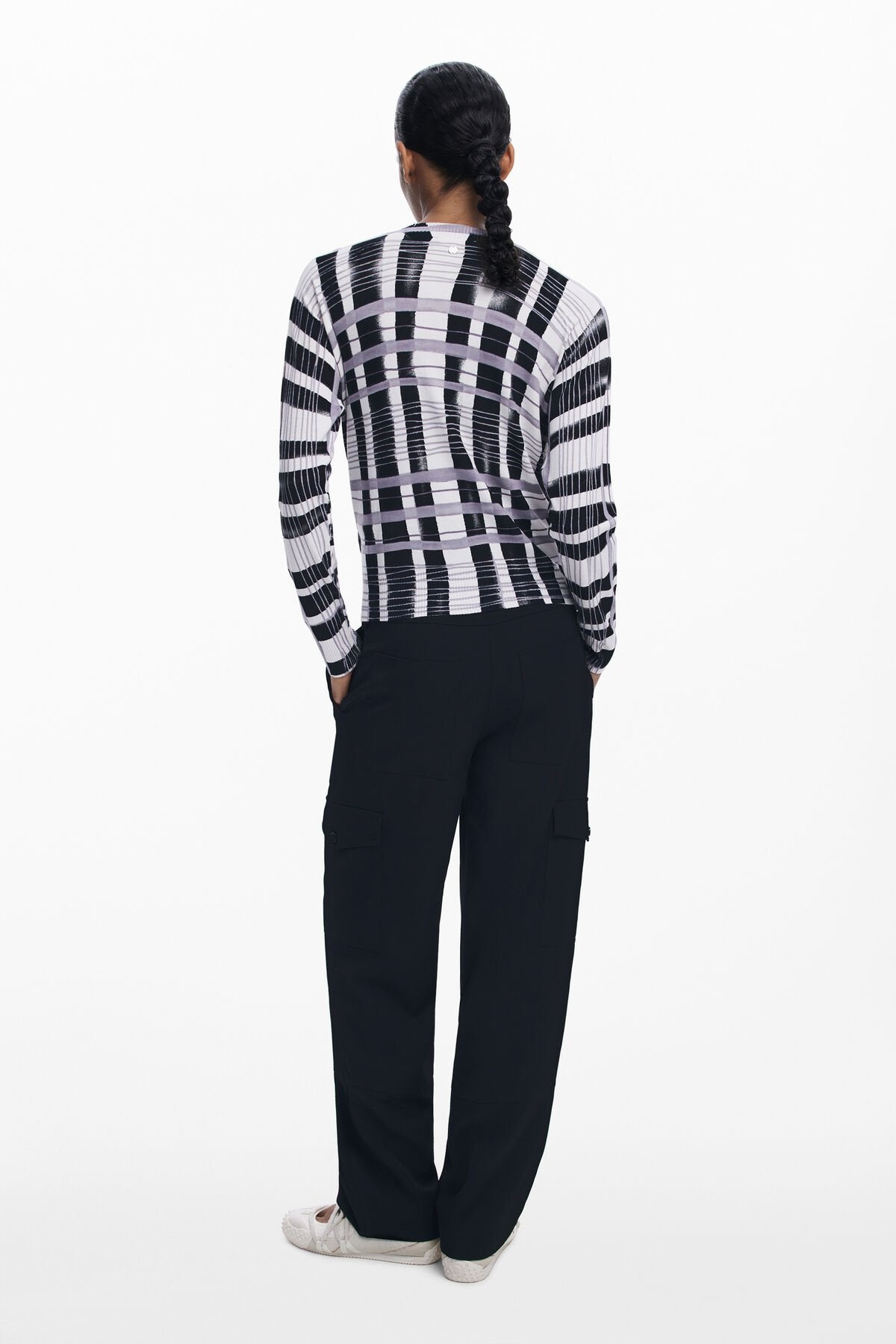 Дамски пуловер Women’s mikado striped sweater Desigual 25WWJF412000 back view