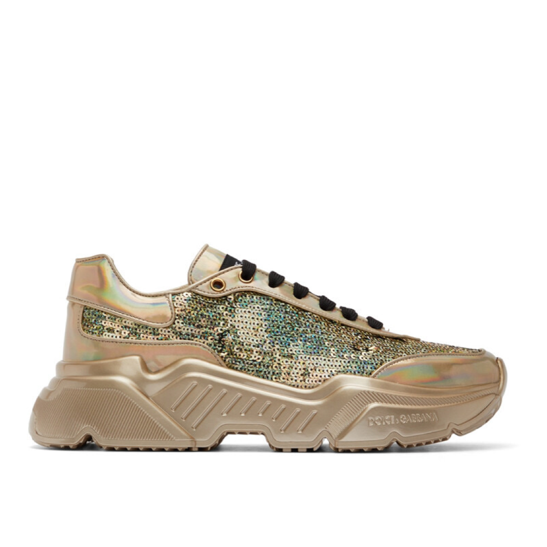 Мъжки маратонки Dolce & Gabbana Gold Sequin Iridiscent Daymaster Men Sneakers