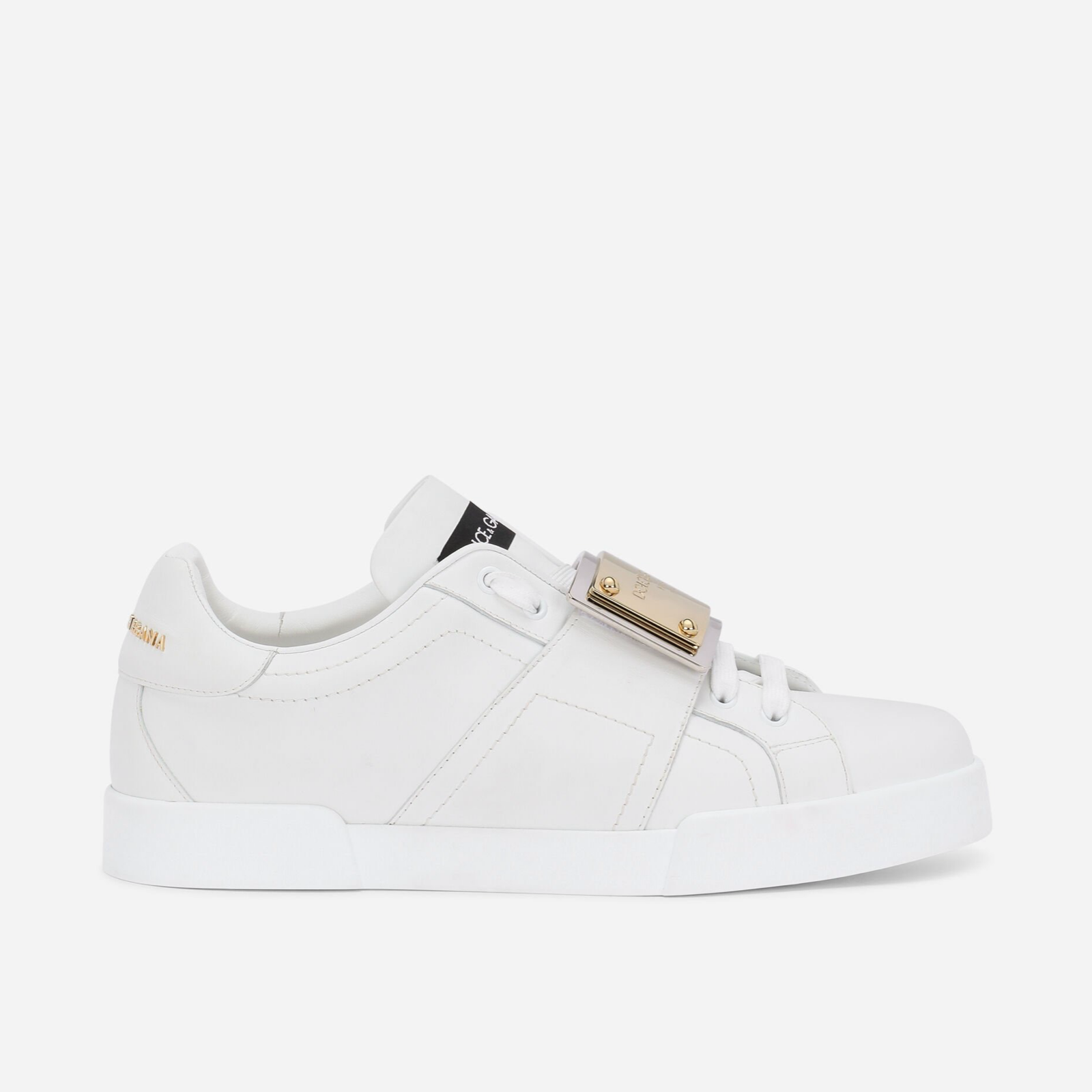 Dolce & Gabbana Portofino Logo Plaque Men Sneakers Medial View