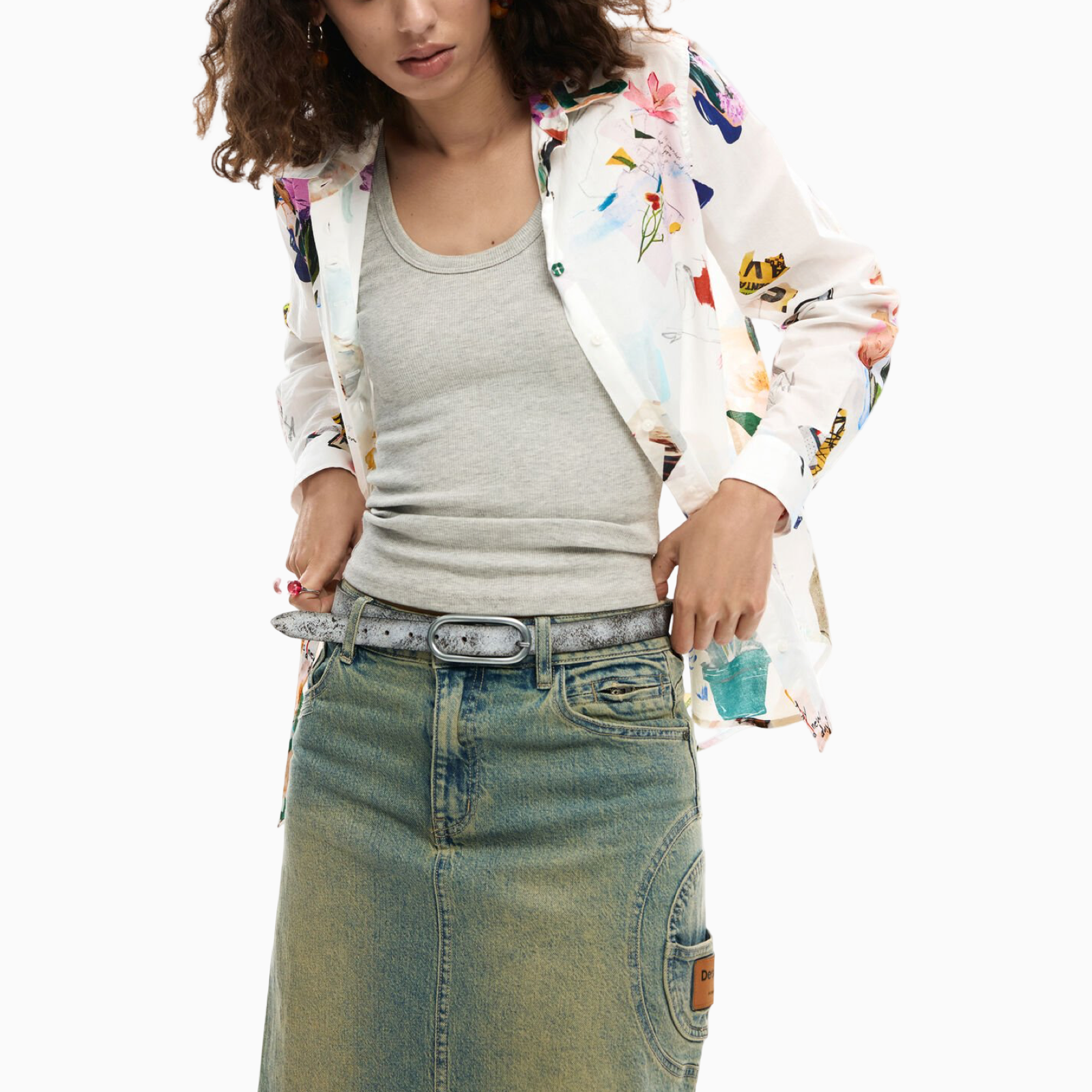 Дамска риза Desigual Women Shirt 26SWCW21 1000 Front View