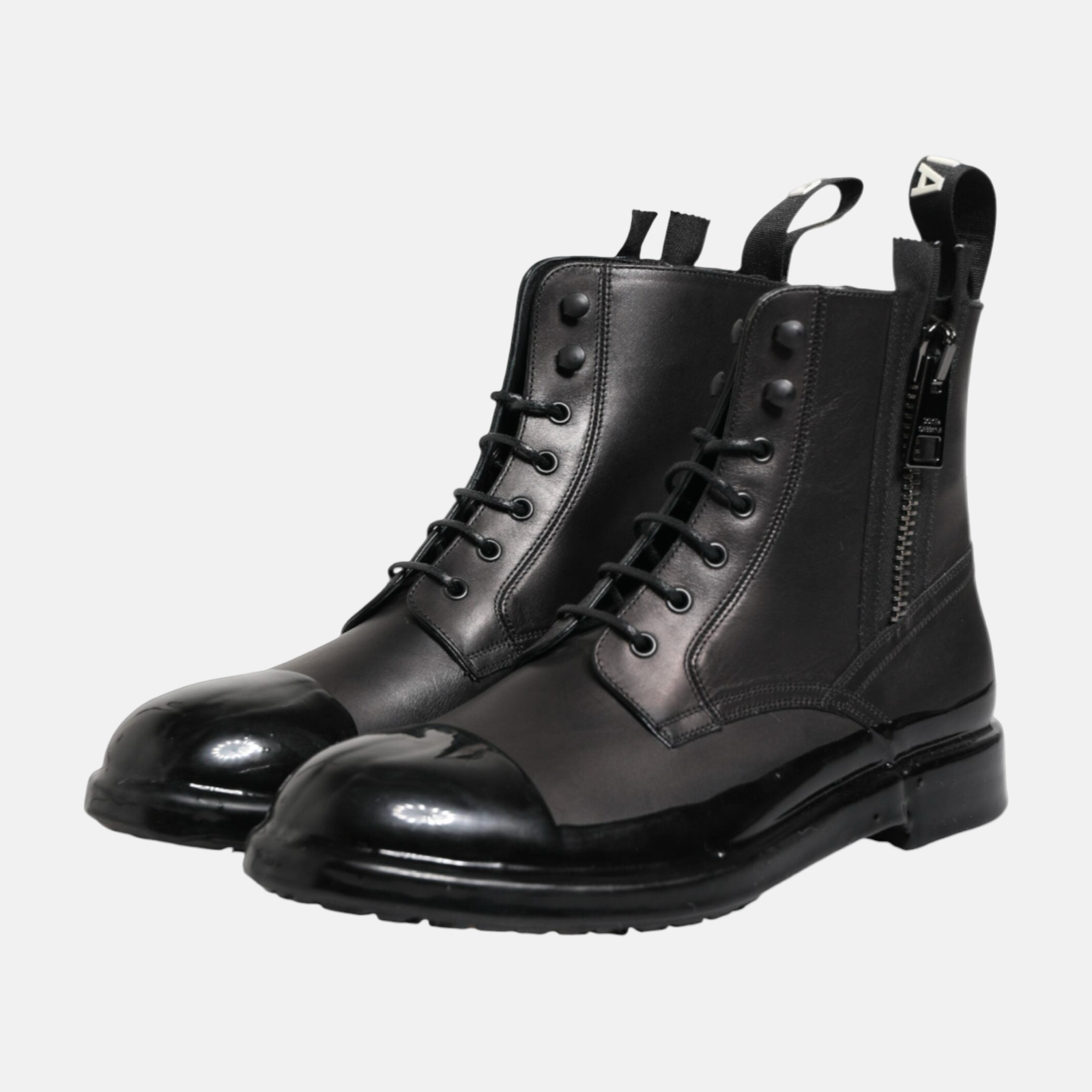 Dolce & Gabbana Firenze Military Men Boots Front View