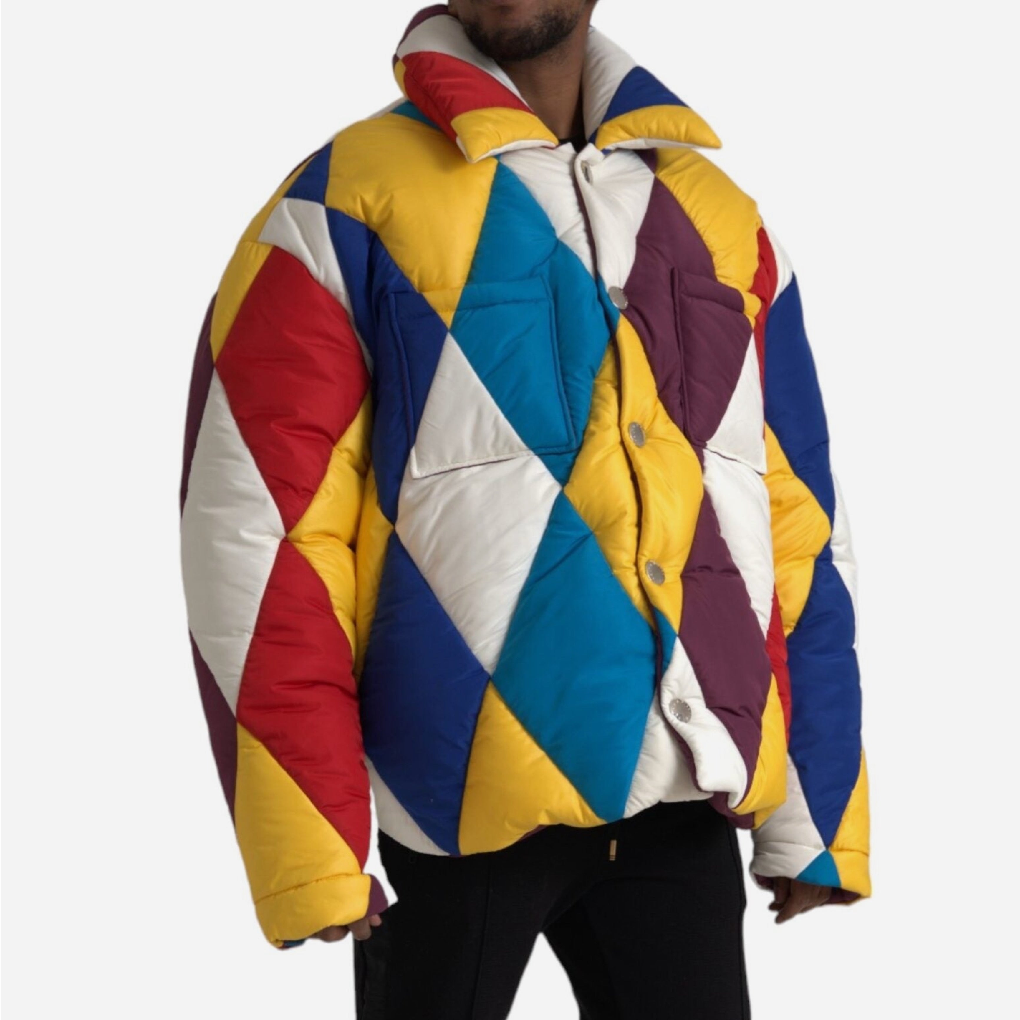 Мъжко луксозно многоцветно пухено яке DOLCE & GABBANA Men’s Luxury Multicolor Puffer Jacket