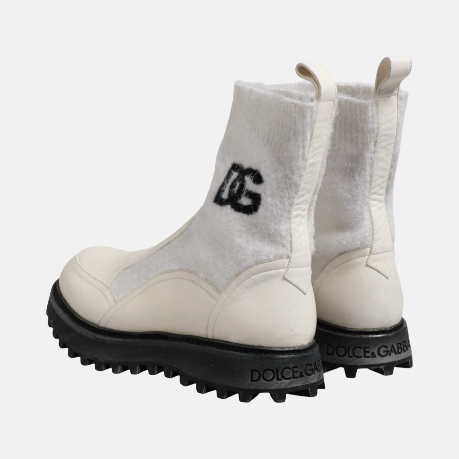 Dolce & Gabbana DG Logo Mid Calf Men Boots Heel View