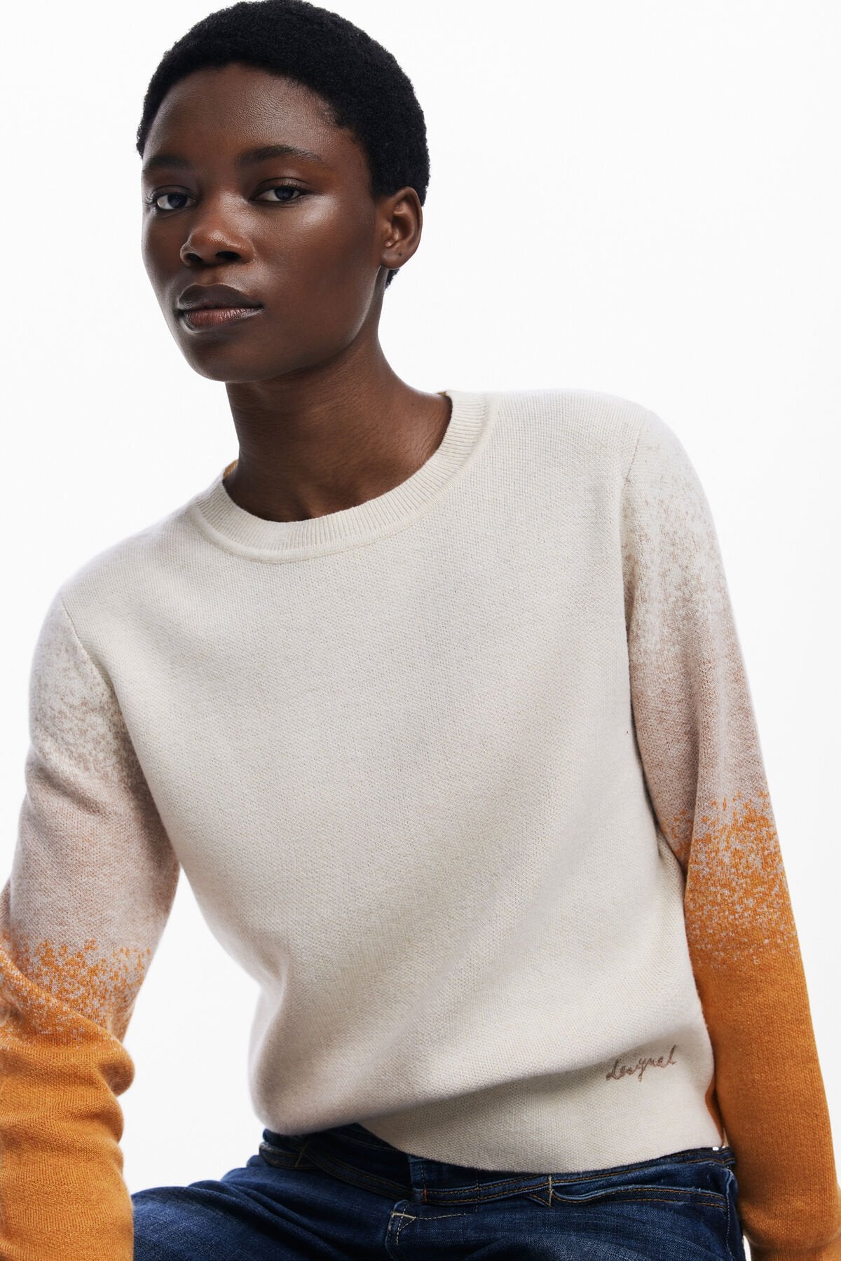 Дамски пуловер Women’s sweater Desigual 25WWJF241011 cropped view