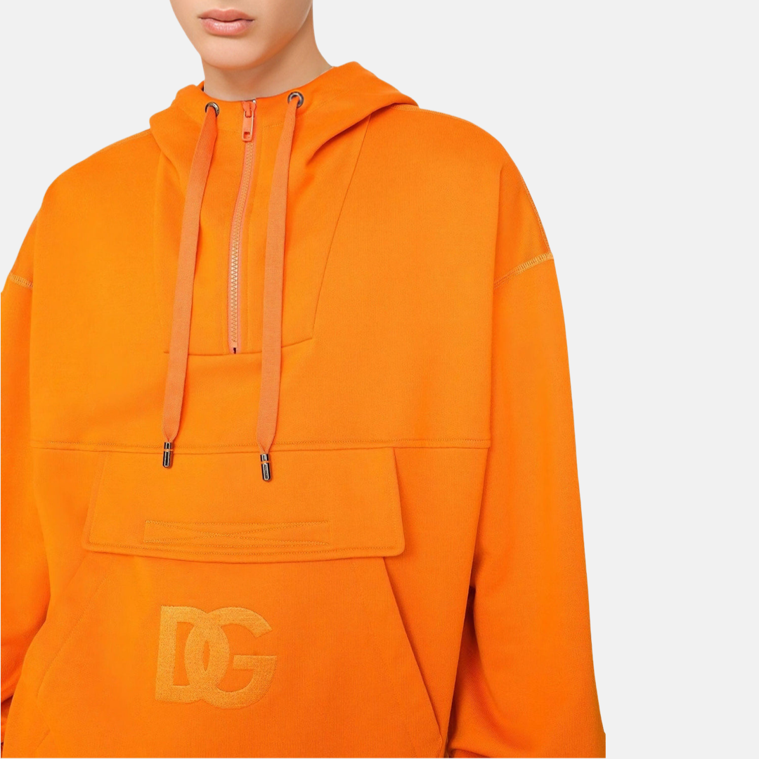 Мъжко оранжево худи Dolce & Gabbana Orange Hooded Pullover Sweatshirt