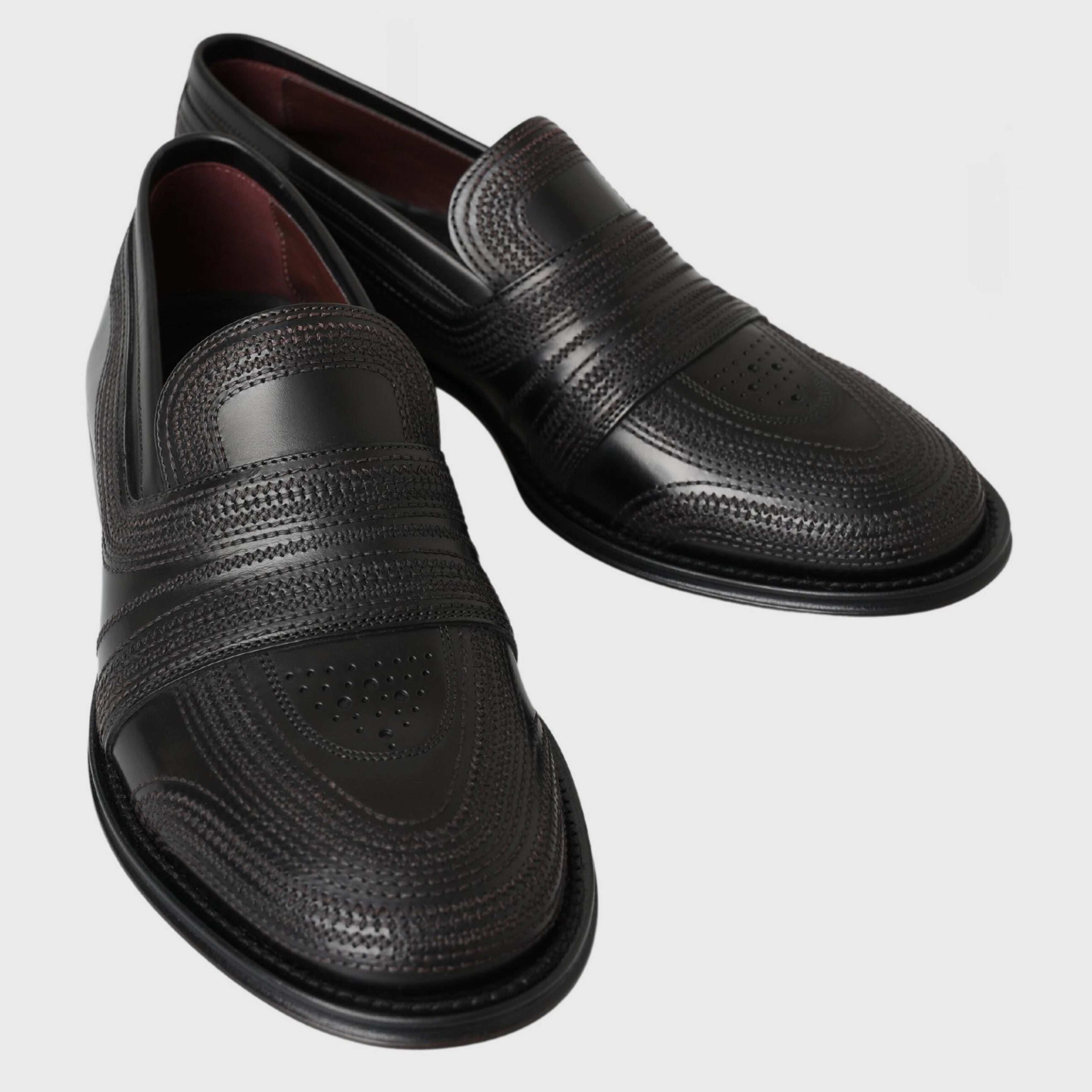 Мъжки луксозни мокасини от естествена кожа DOLCE & GABBANA Men’s Luxury Elegant Black Leather Loafers