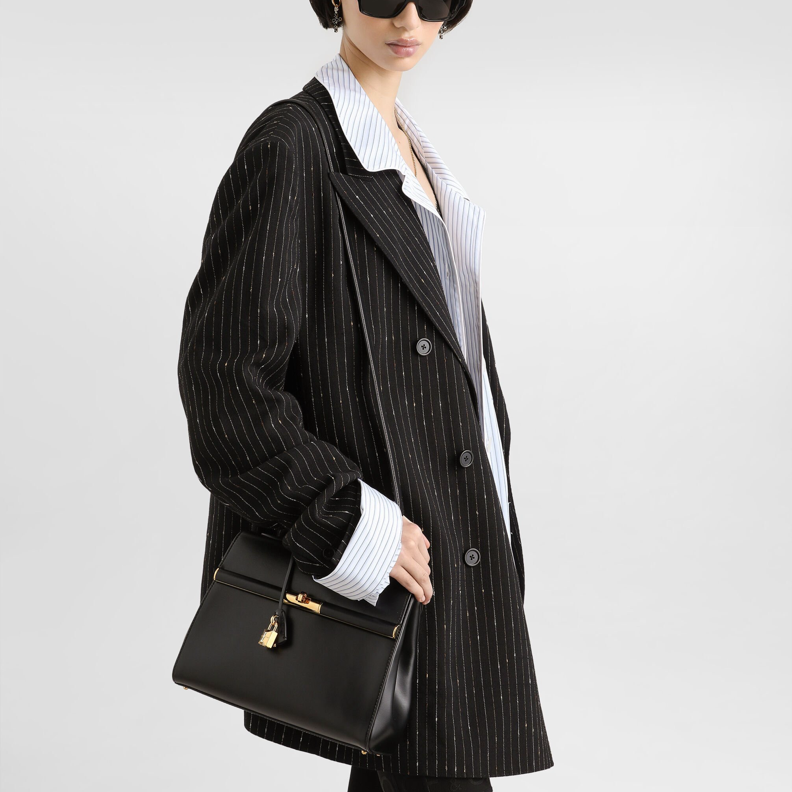 Dolce & Gabbana Marlene Palmellato Leather Handbag BB7932A3G1980999 Model View