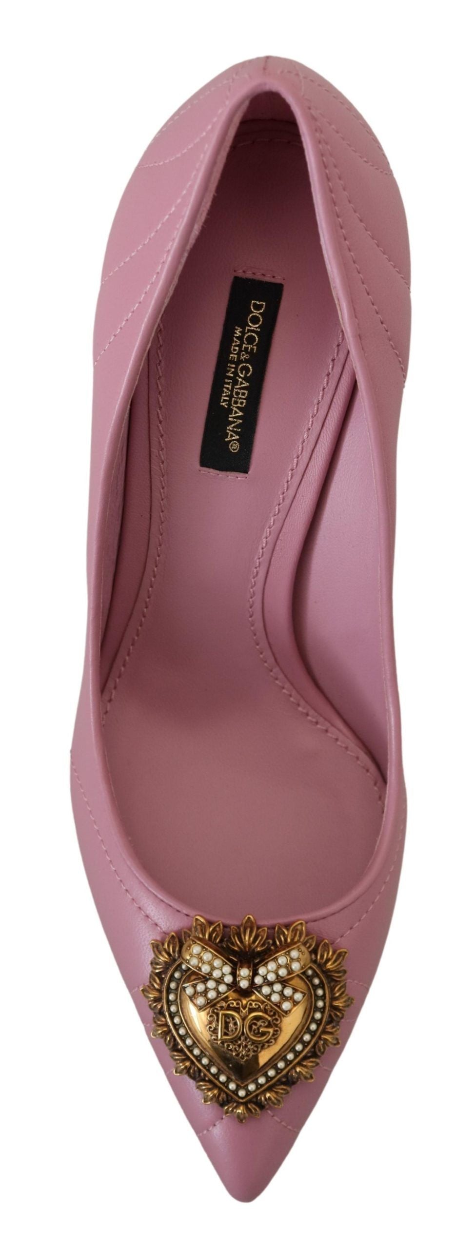 Кожени токчета Dolce &amp; Gabbana Devotion в розово