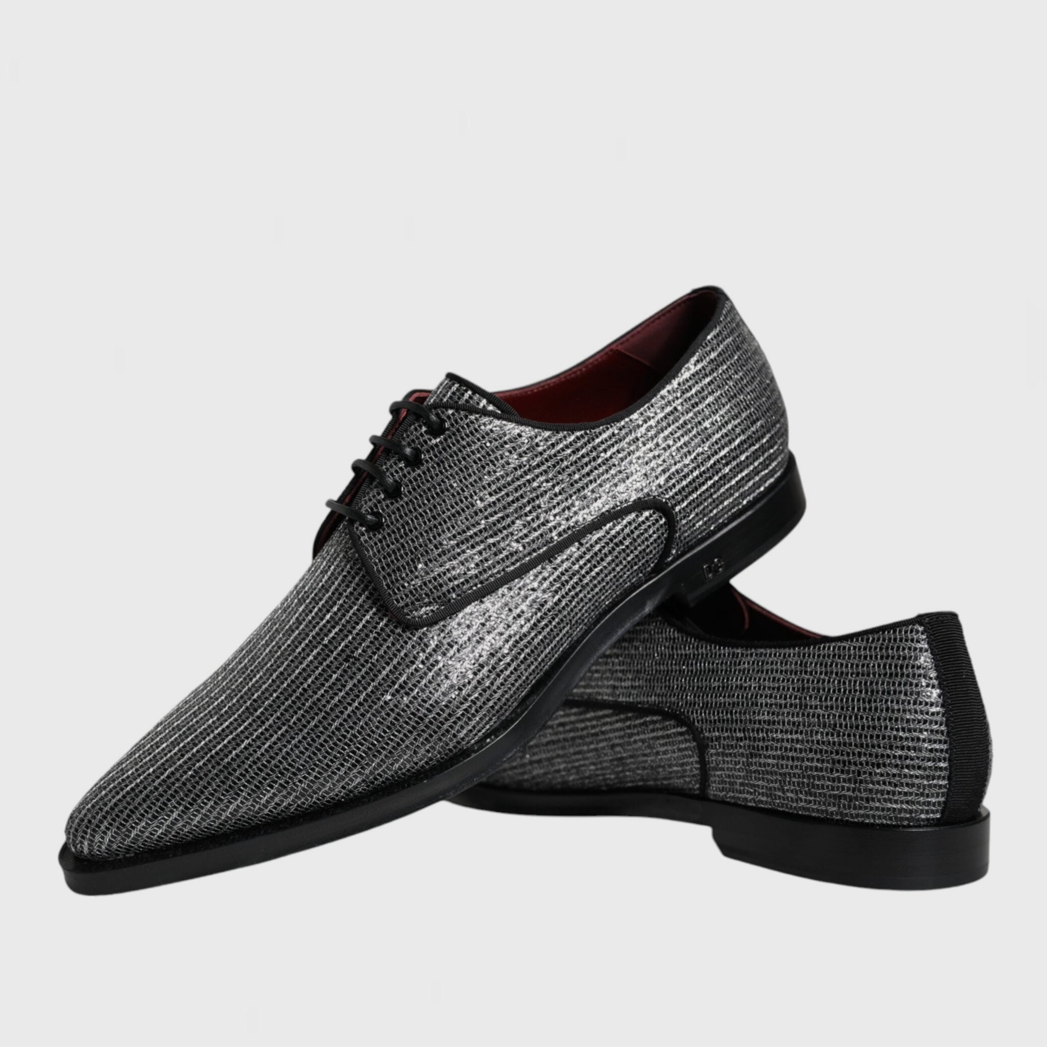 Мъжки луксозни сребристи официални обувки DOLCE & GABBANA Men’s Luxury Silver Derby Formal Shoes