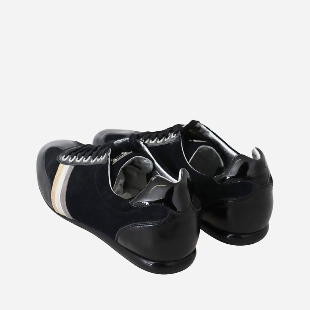 Мъжки черни маратонки Dolce & Gabbana Elegant Black Leather Sport Sneakers