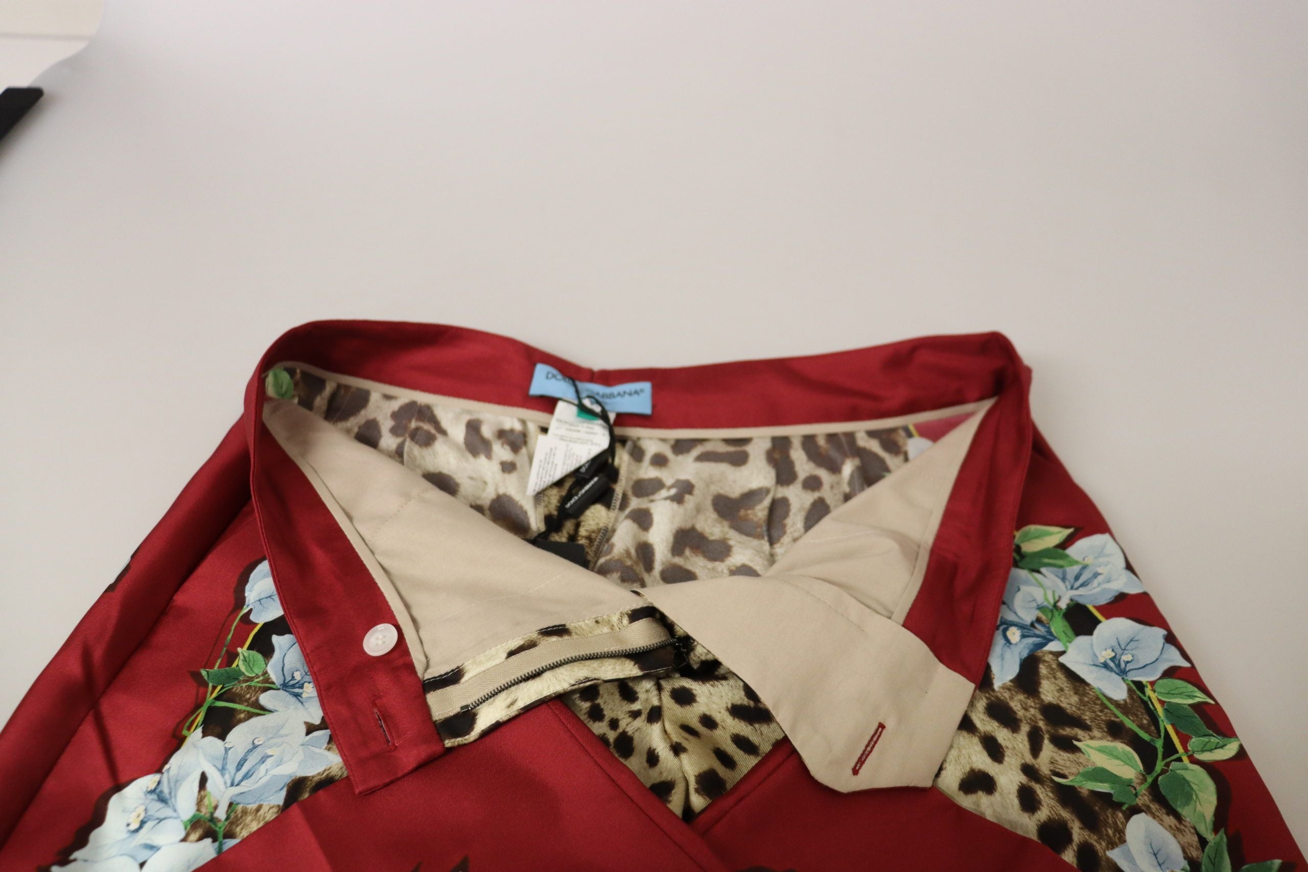 Dolce &amp; Gabbana Елегантни многоцветни копринени панталони с висока талия