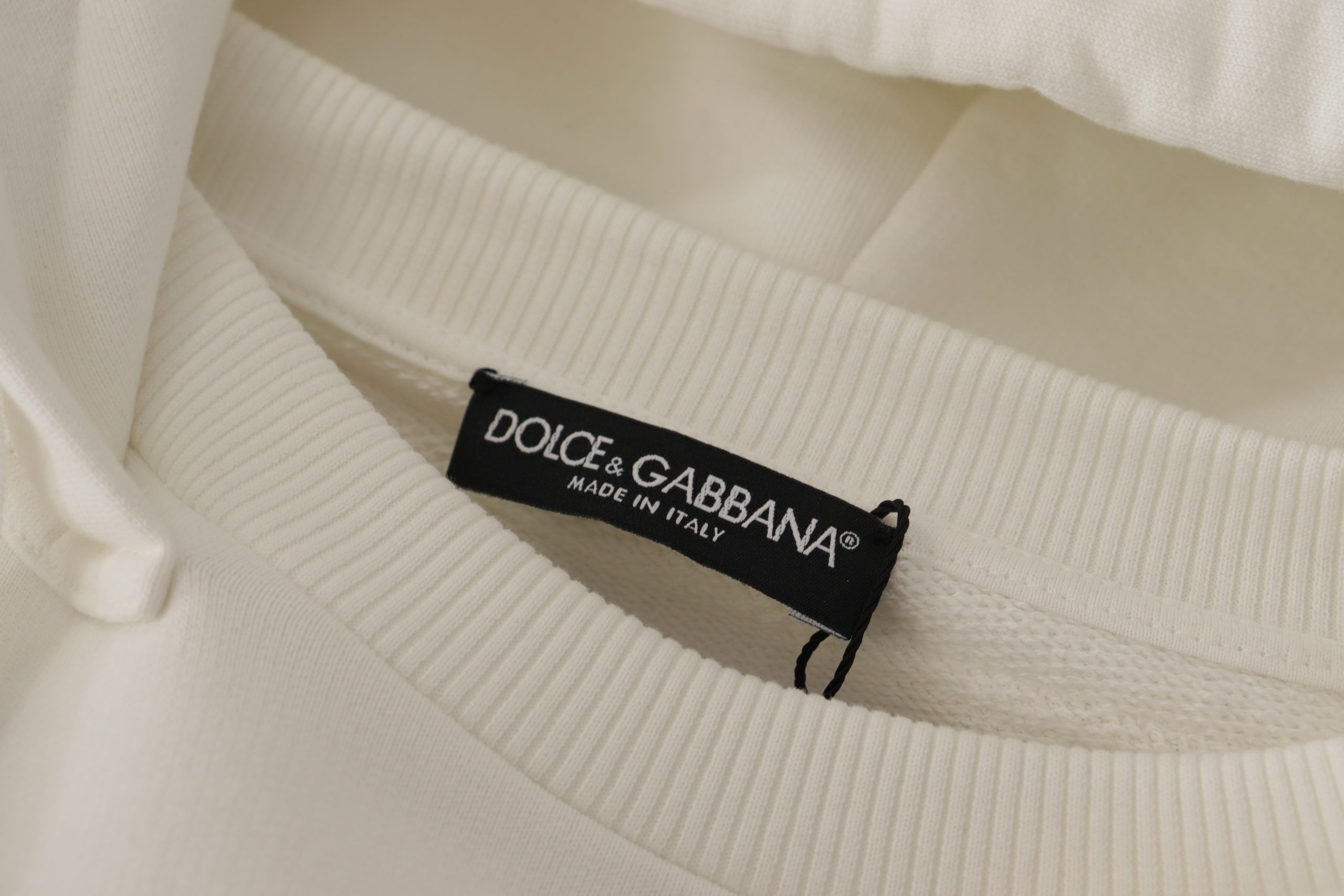 Шикозен бял пуловер с качулка Dolce &amp; Gabbana