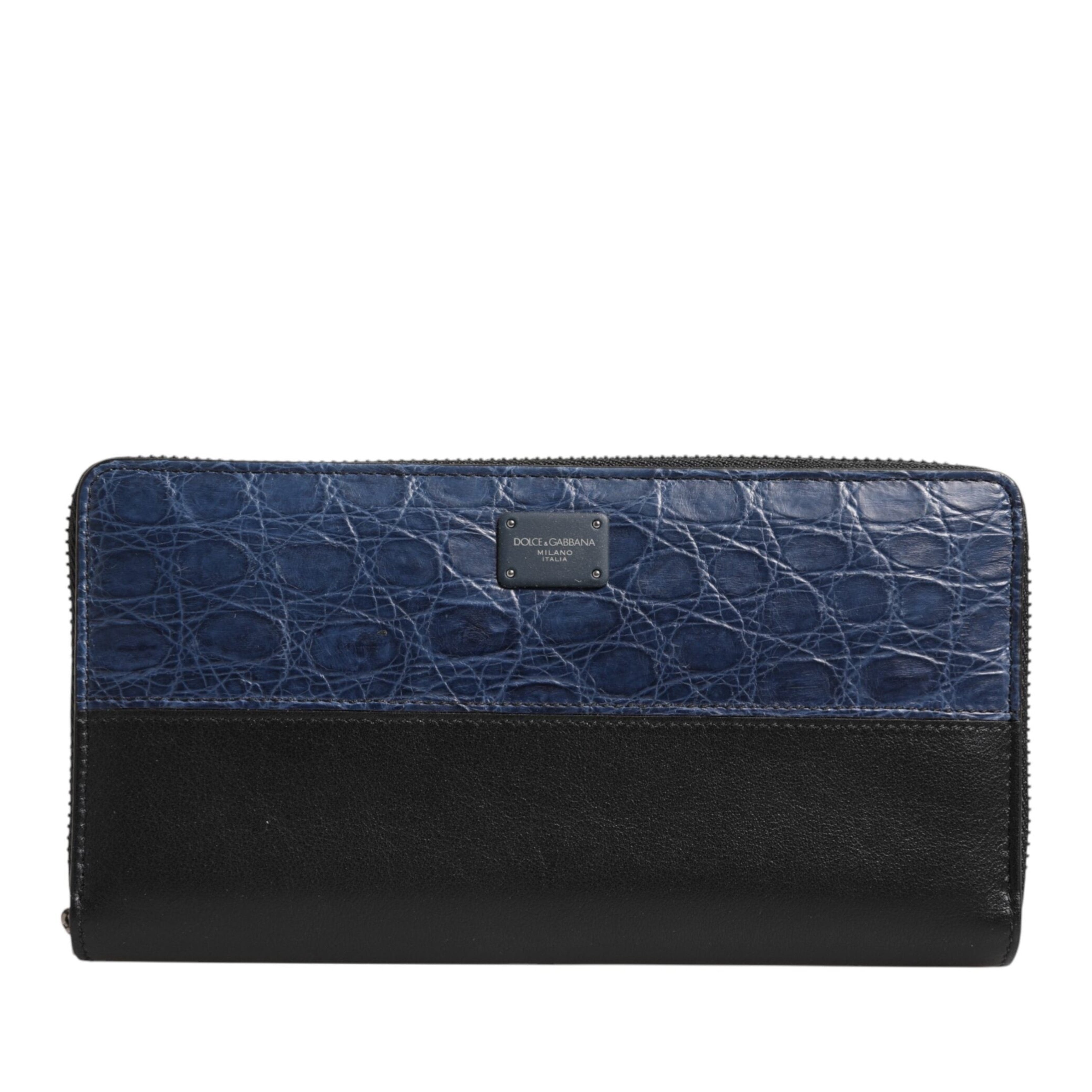 Мъжки клъч портфейл с кожа от кайман Men’s luxury clutch wallet DOLCE & GABBANA BP1672 A2O97 Black and Blue