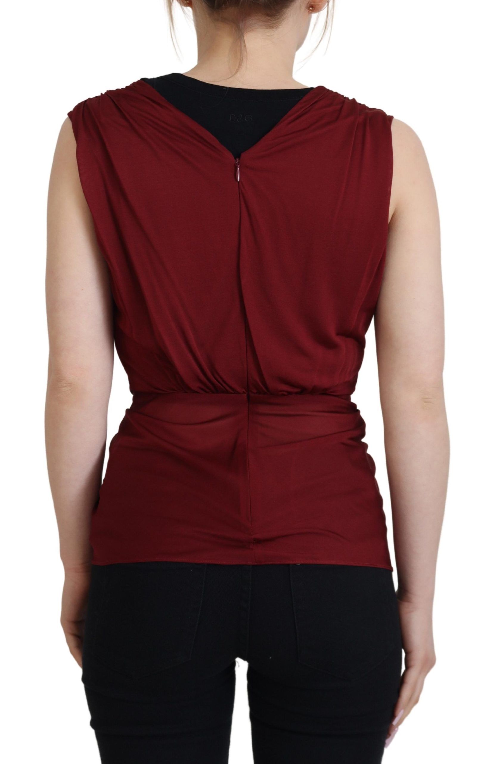 Горна блуза Dolce &amp; Gabbana Bordeaux Silk Blend