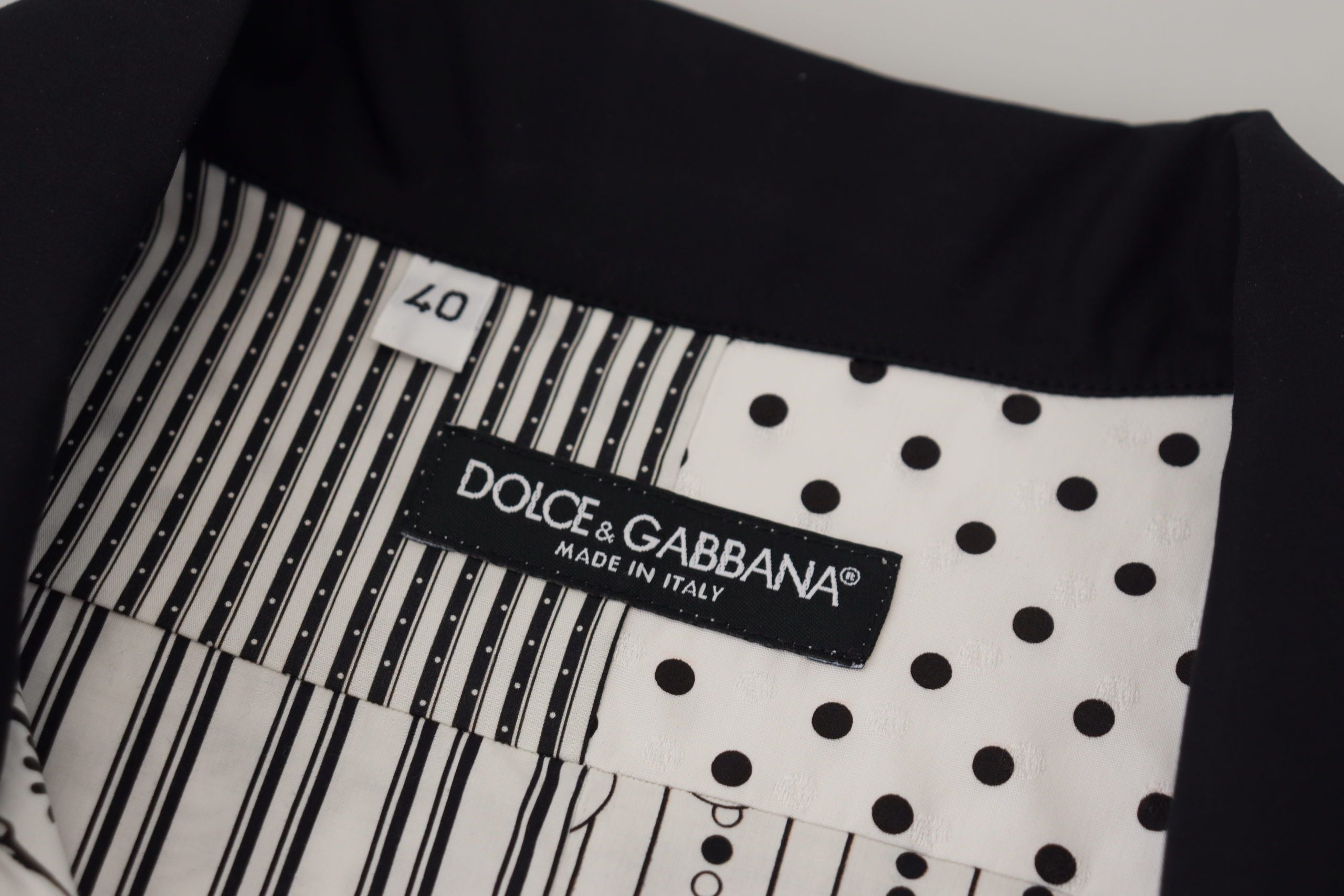 Dolce &amp; Gabbana Елегантна черно-бяла памучна риза