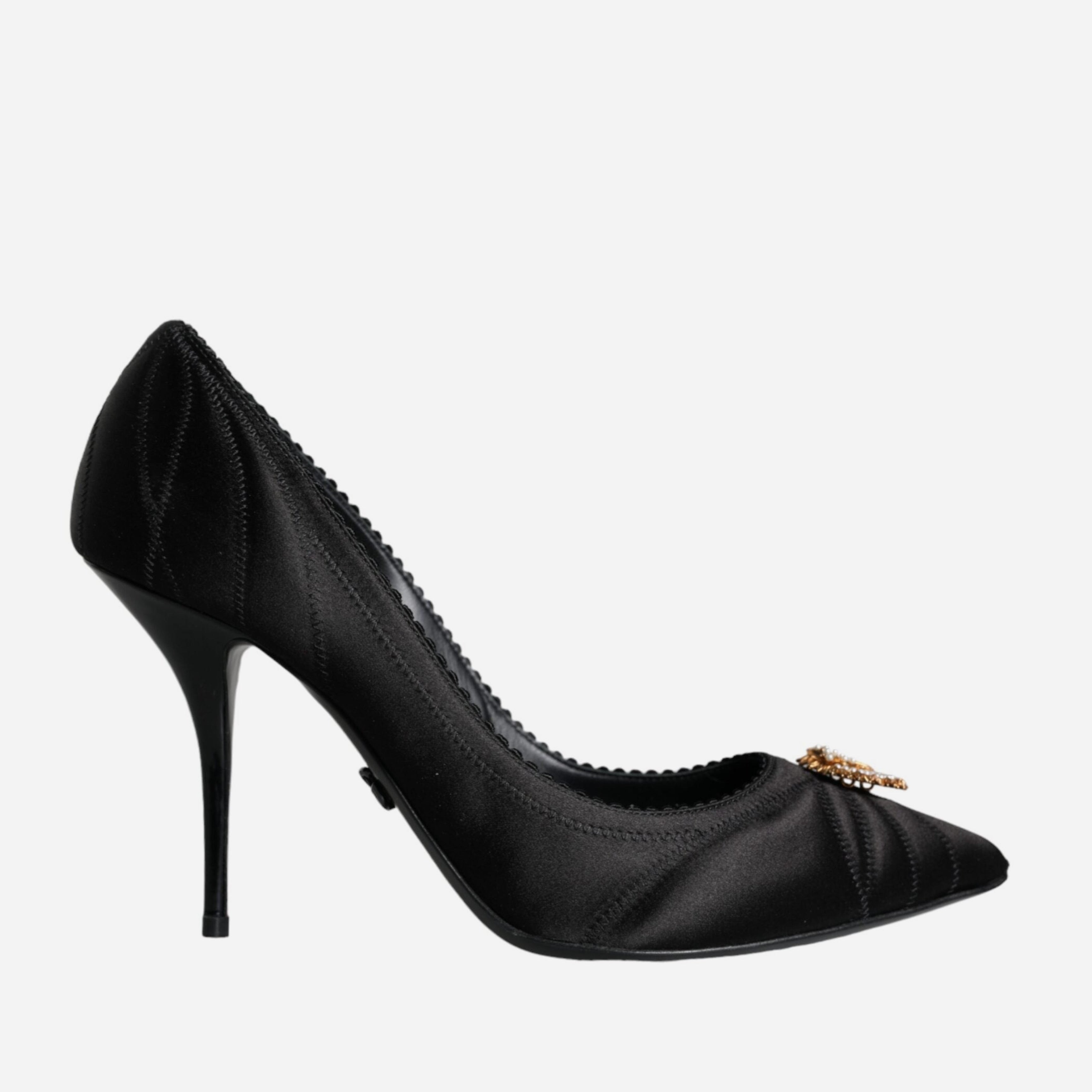 Дамски луксозни обувки на висок ток Dolce & Gabbana Women’s Black Heart DEVOTION Heels Pumps