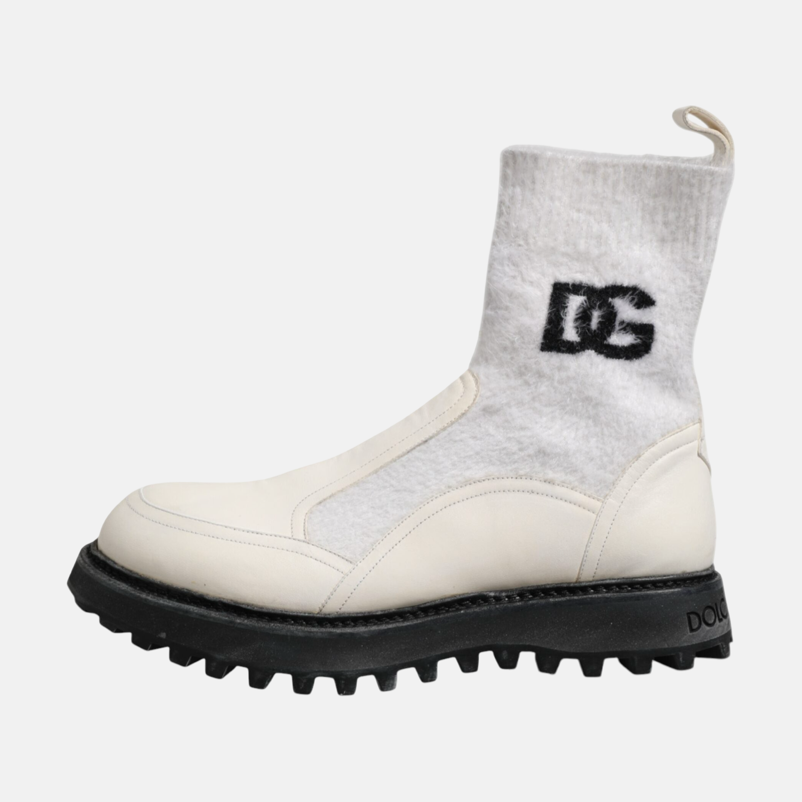 Dolce & Gabbana DG Logo Mid Calf Men Boots Lateral View