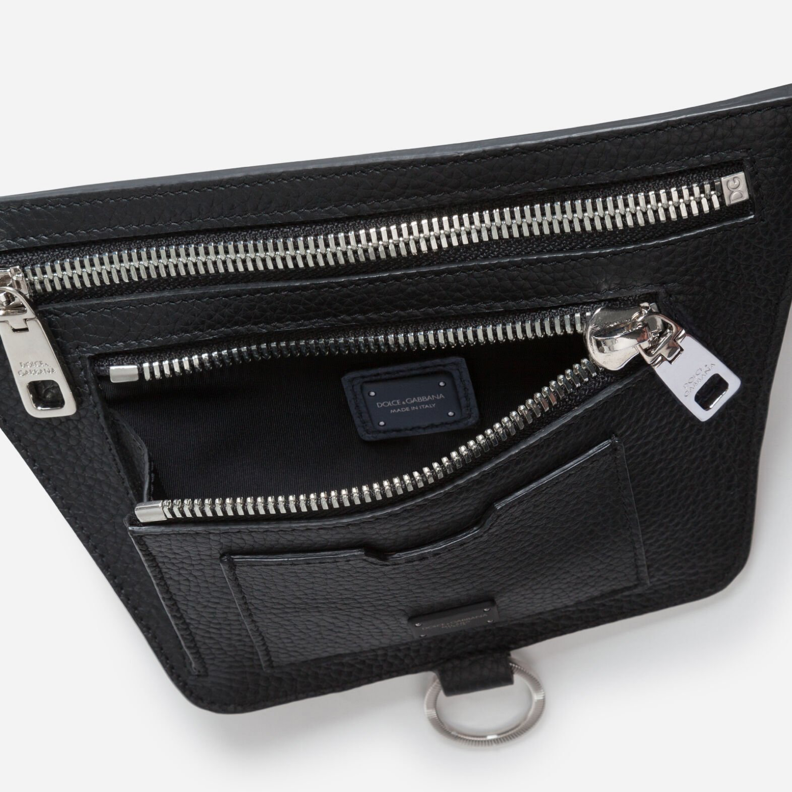 Мъжка кожена чанта за кръст Dolce & Gabbana Logo Plaque Waist Men Waist Bag