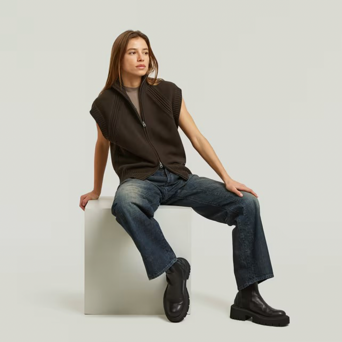 Дамски елек G-Star Women Knit Gilet D30195-D770-D311 Front View