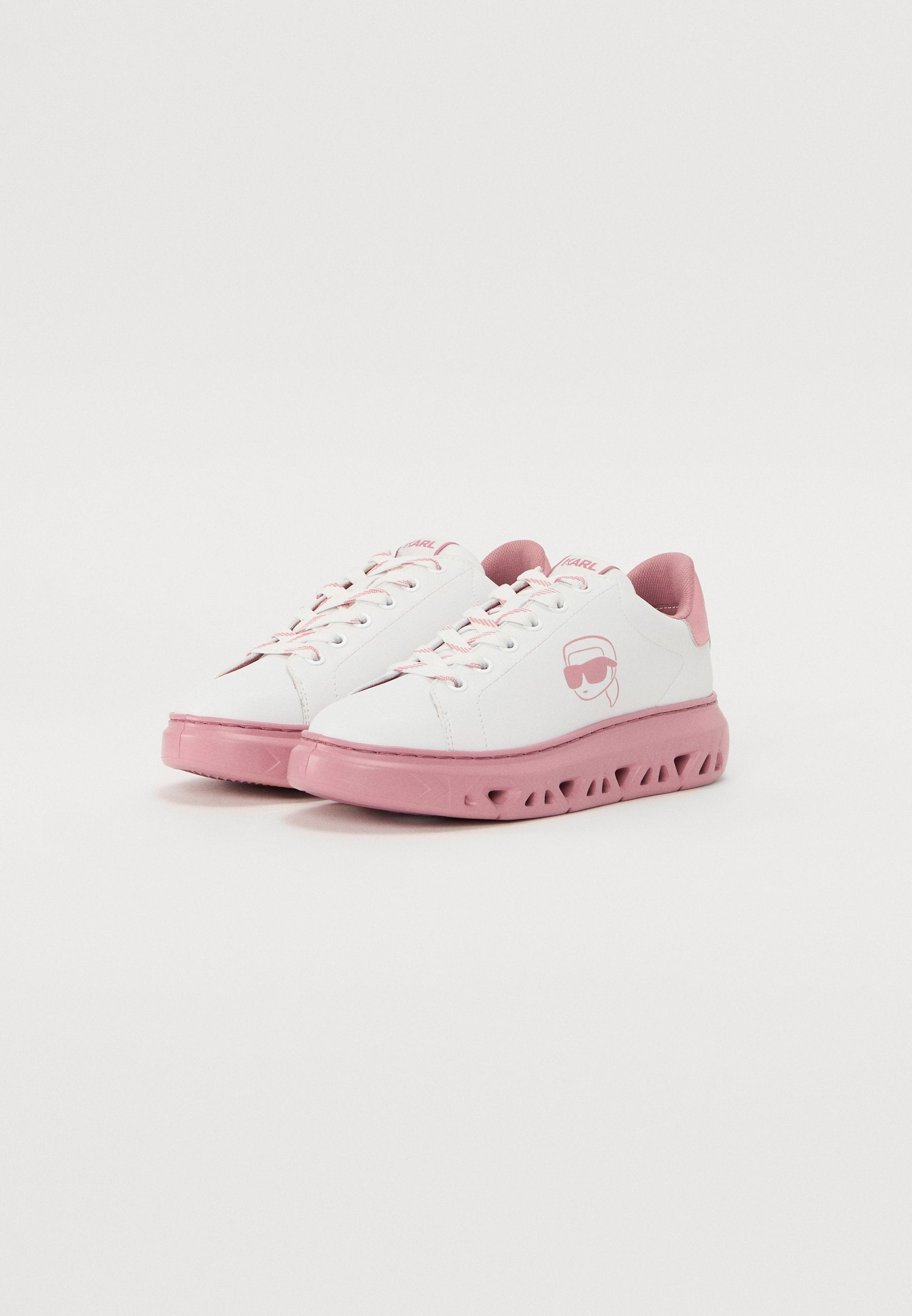 Дамски кецове в бяло и розово Women’s sneakers Karl Lagerfeld Kite KL64525 01P White/Pink lateral view