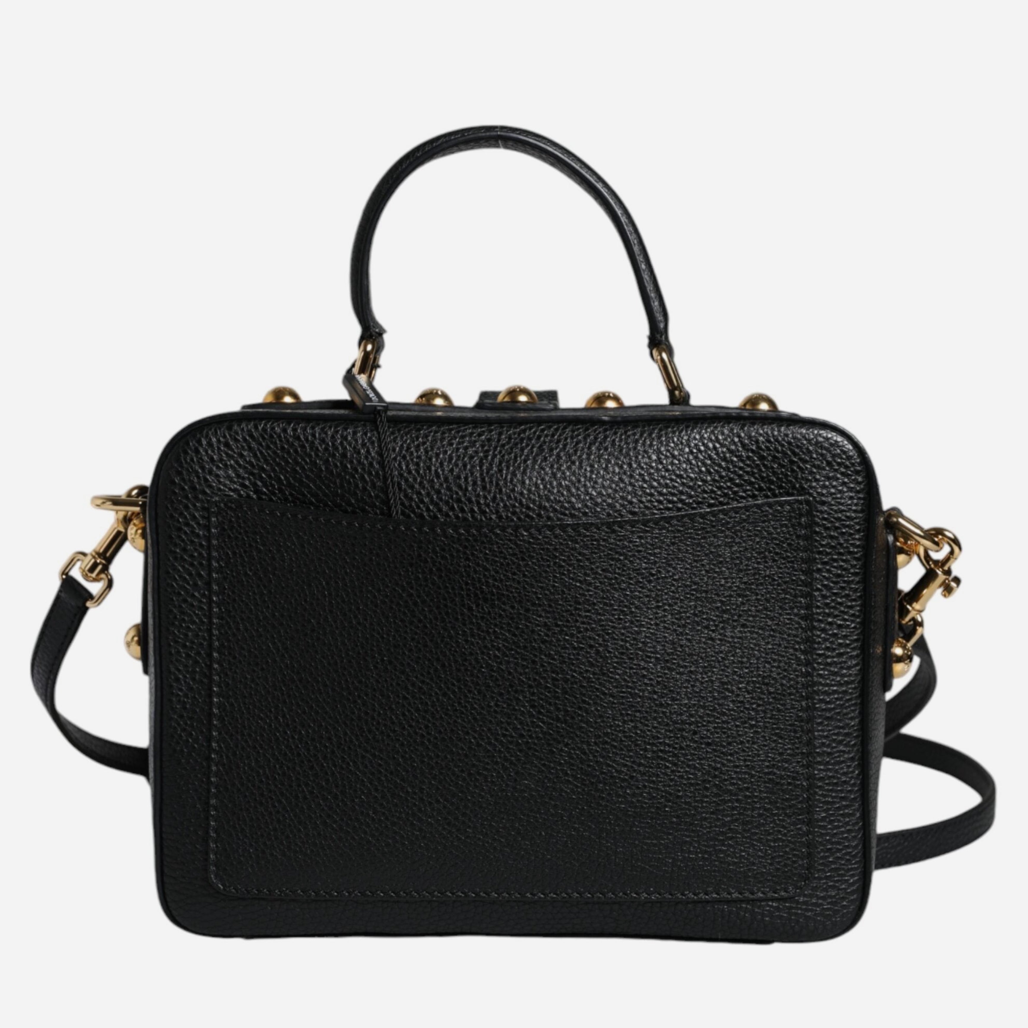 Дамска луксозна чанта от естествена кожа в черно Dolce & Gabbana Women’s Black Calfskin Leather Welcome Handbag