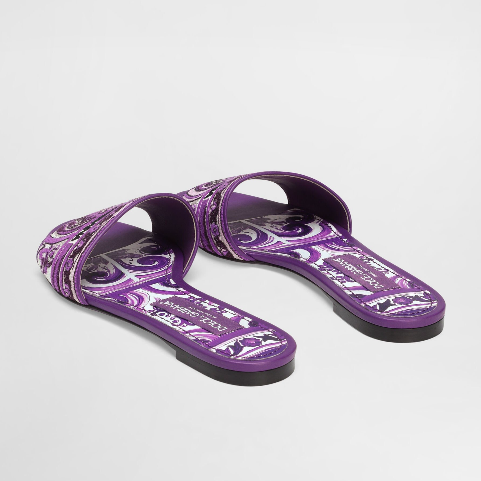 Дамски чехли Dolce & Gabbana Embroidered Sandal CQ0571 AV804 I03TN Heel View