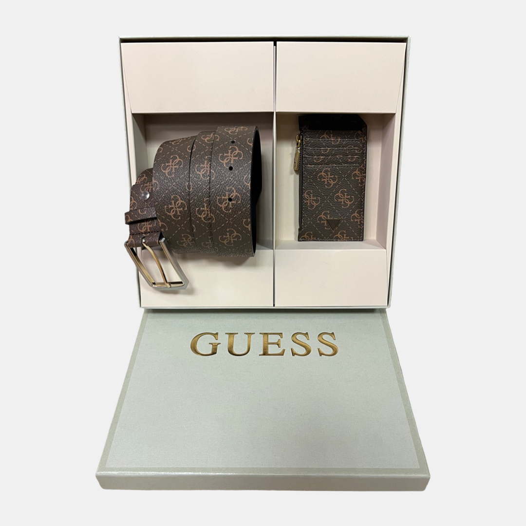 Мъжки подаръчен комплект колан и кардхолдър Guess GFBOXMP3305