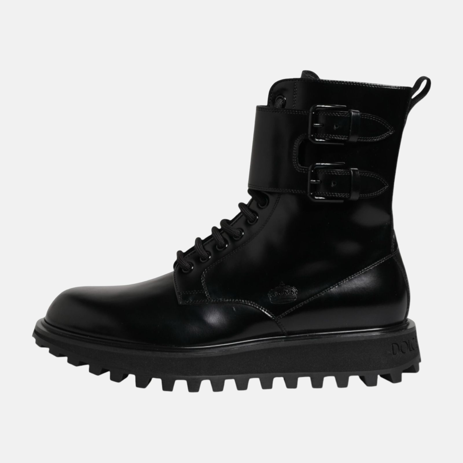 Dolce & Gabbana Combat Mid Calf Men Boots Lateral View