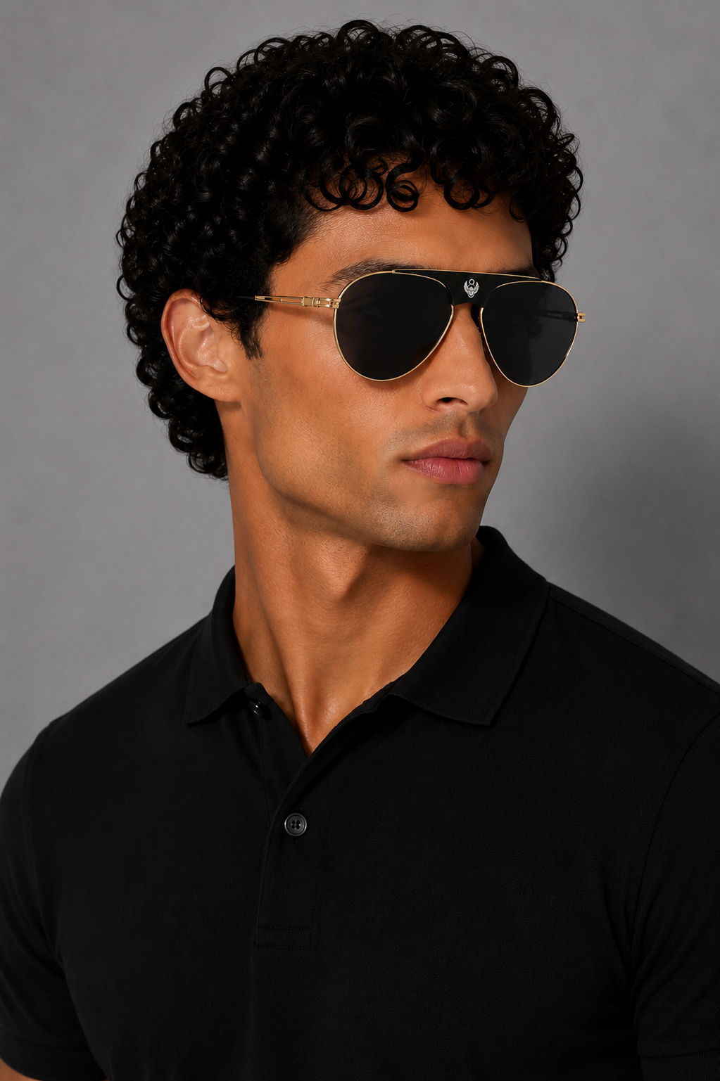 Frankie Morello Black Metallic Men Sunglasses