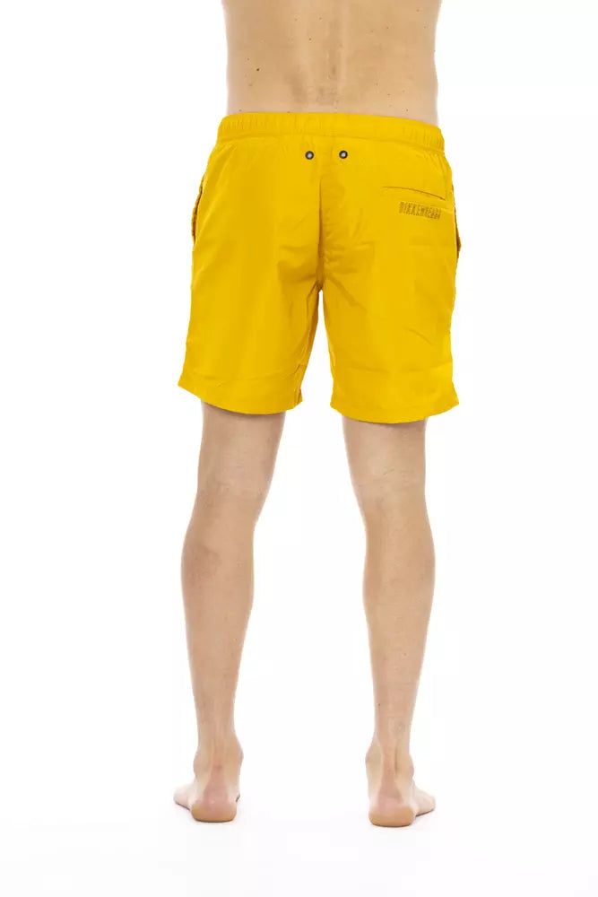 Bikkembergs Yellow Polyester Men Swim Short