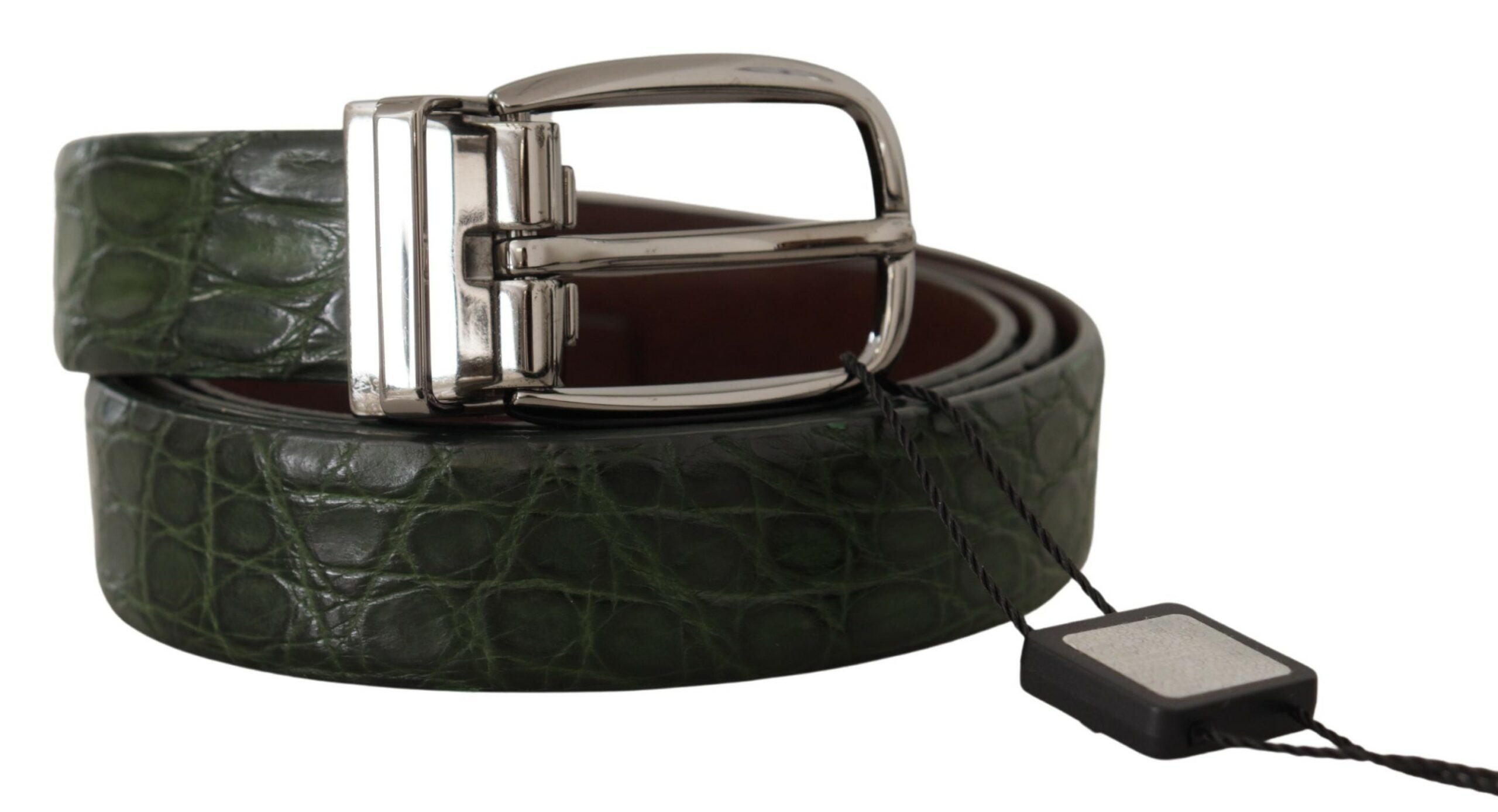 Dolce &amp; Gabbana Елегантен италиански кожен колан с крокодилска кожа