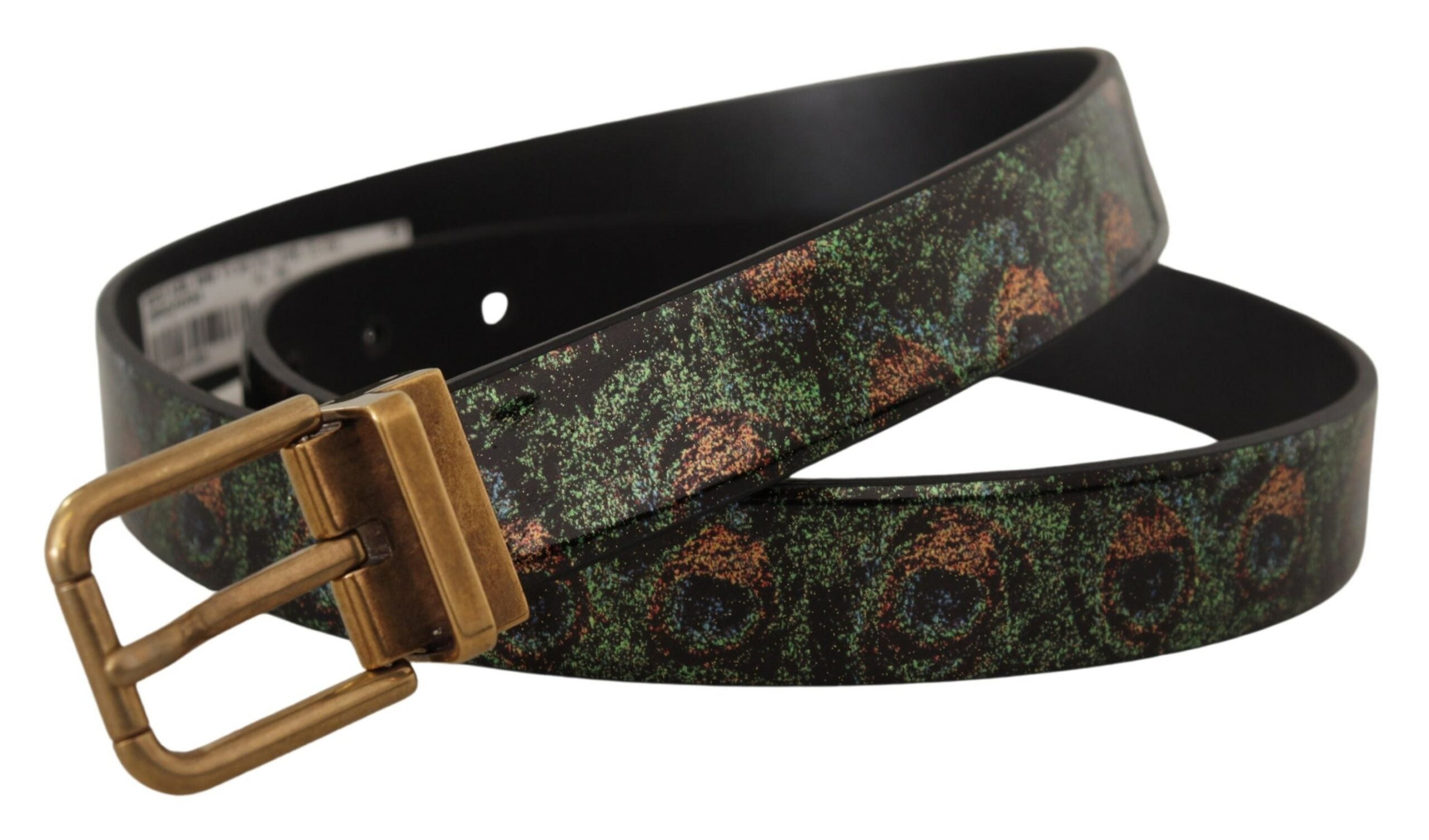 Dolce &amp; Gabbana елегантен черен кожен колан Grosgrain