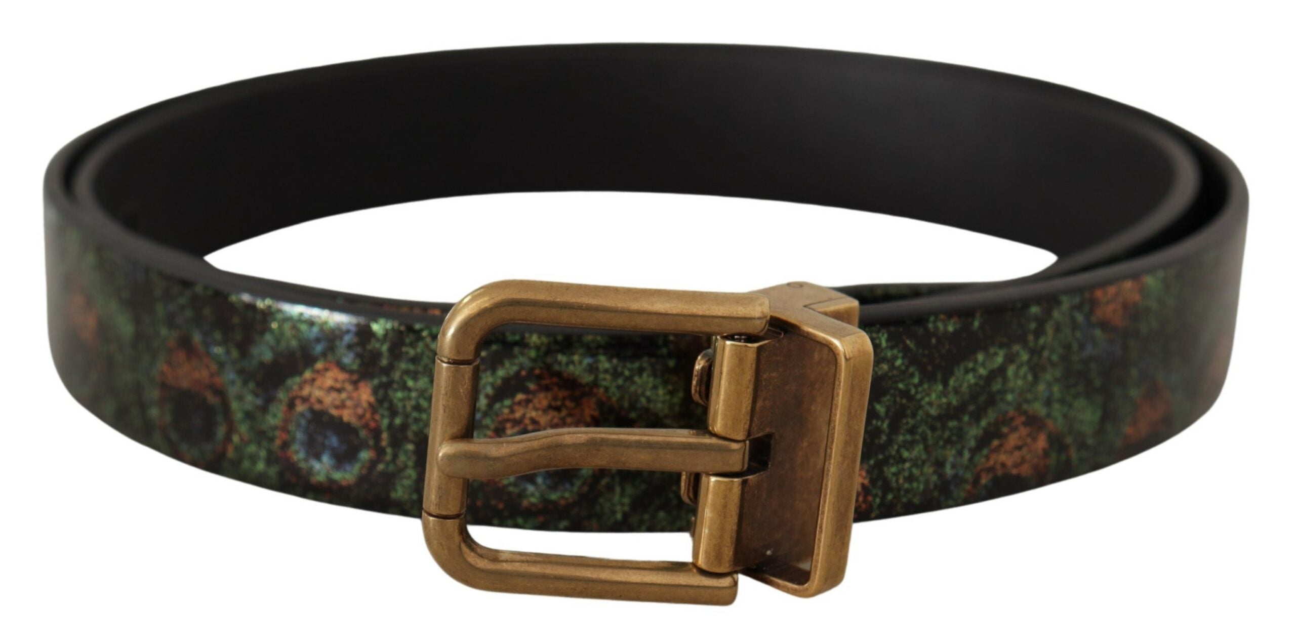 Dolce &amp; Gabbana елегантен черен кожен колан Grosgrain