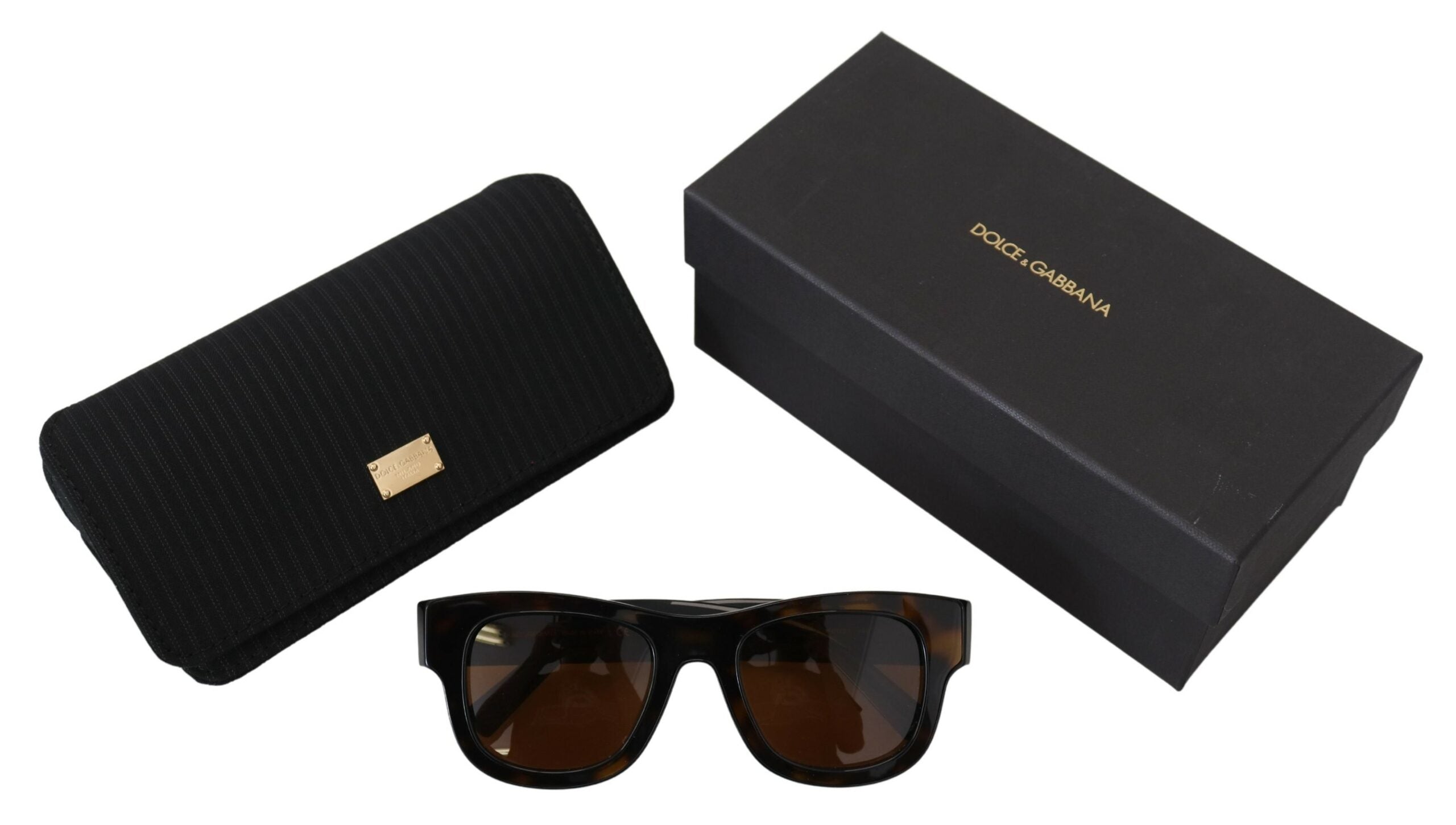 Dolce & Gabbana Chic Brown Acetate Sunglasses