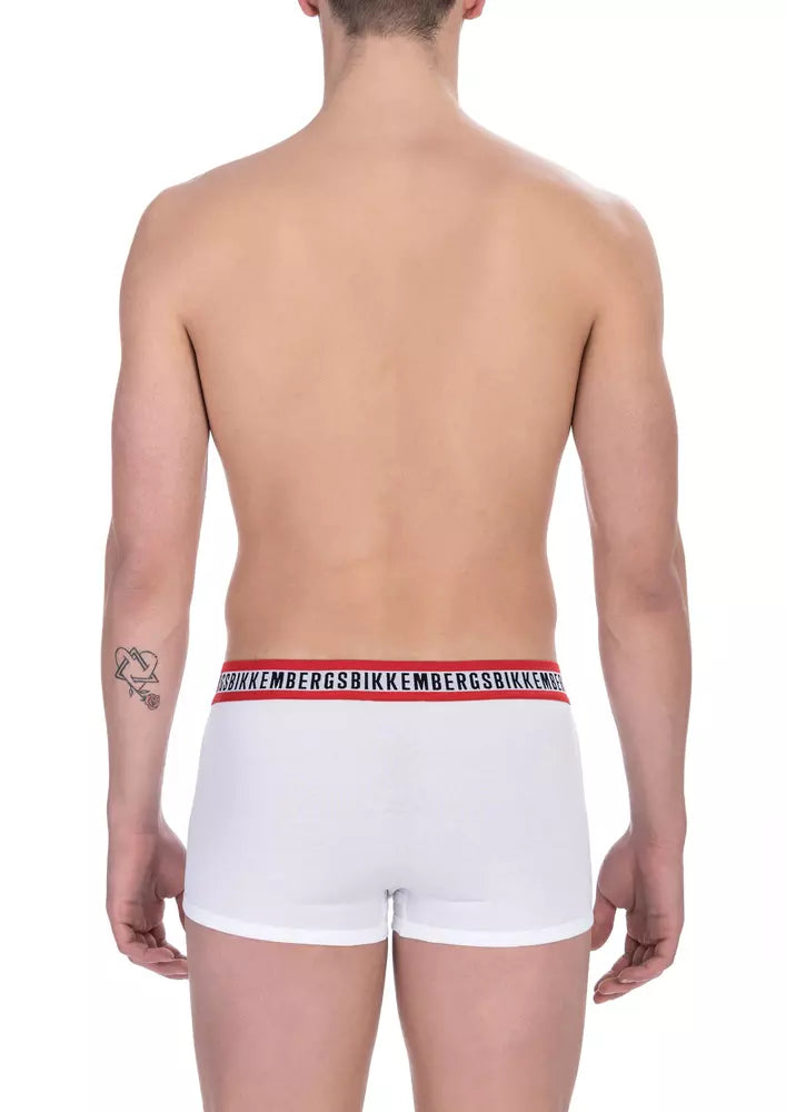 Bikkembergs White Cotton Men Underwear Trunk Pack