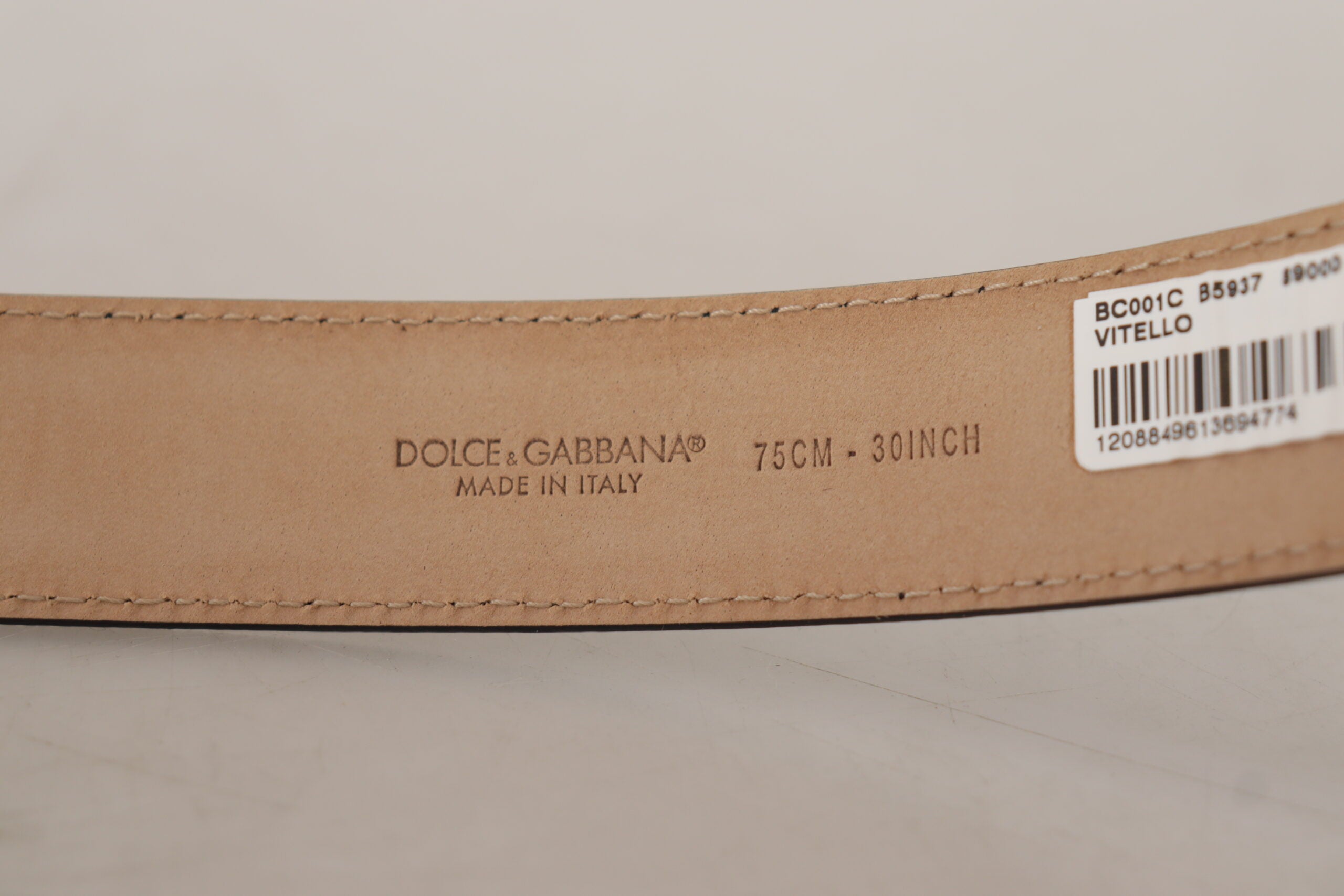 Елегантен черен автентичен кожен колан Dolce &amp; Gabbana