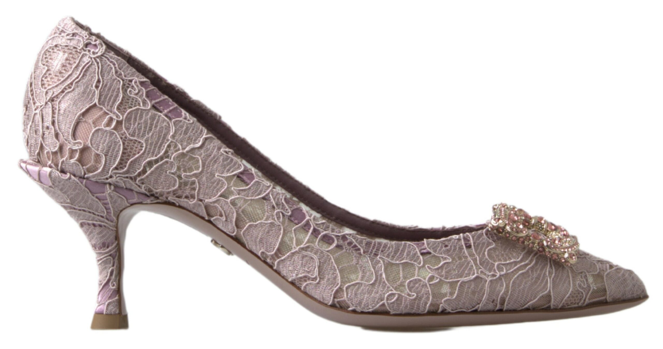 Dolce &amp; Gabbana Елегантни розови токчета, украсени с кристали