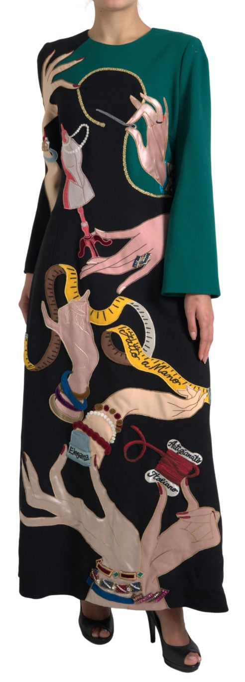 Dolce &amp; Gabbana Елегантна многоцветна вълнена рокля с А-силует