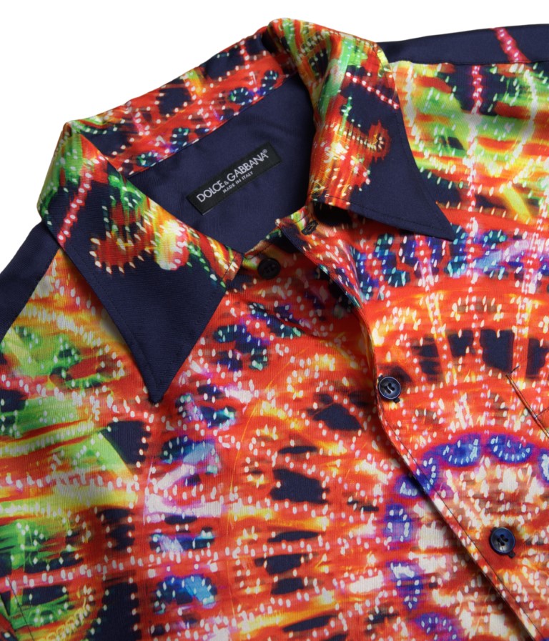 Dolce &amp; Gabbana Многоцветна копринена ежедневна риза с копчета