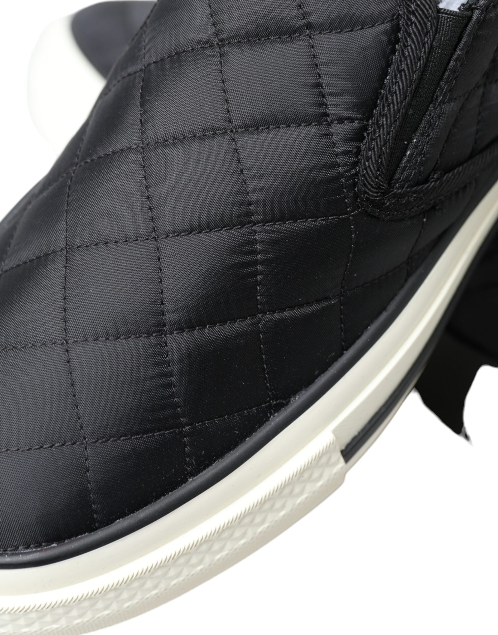 Дамски маратонки Dolce & Gabbana Elegant Quilted Black Canvas Sneakers