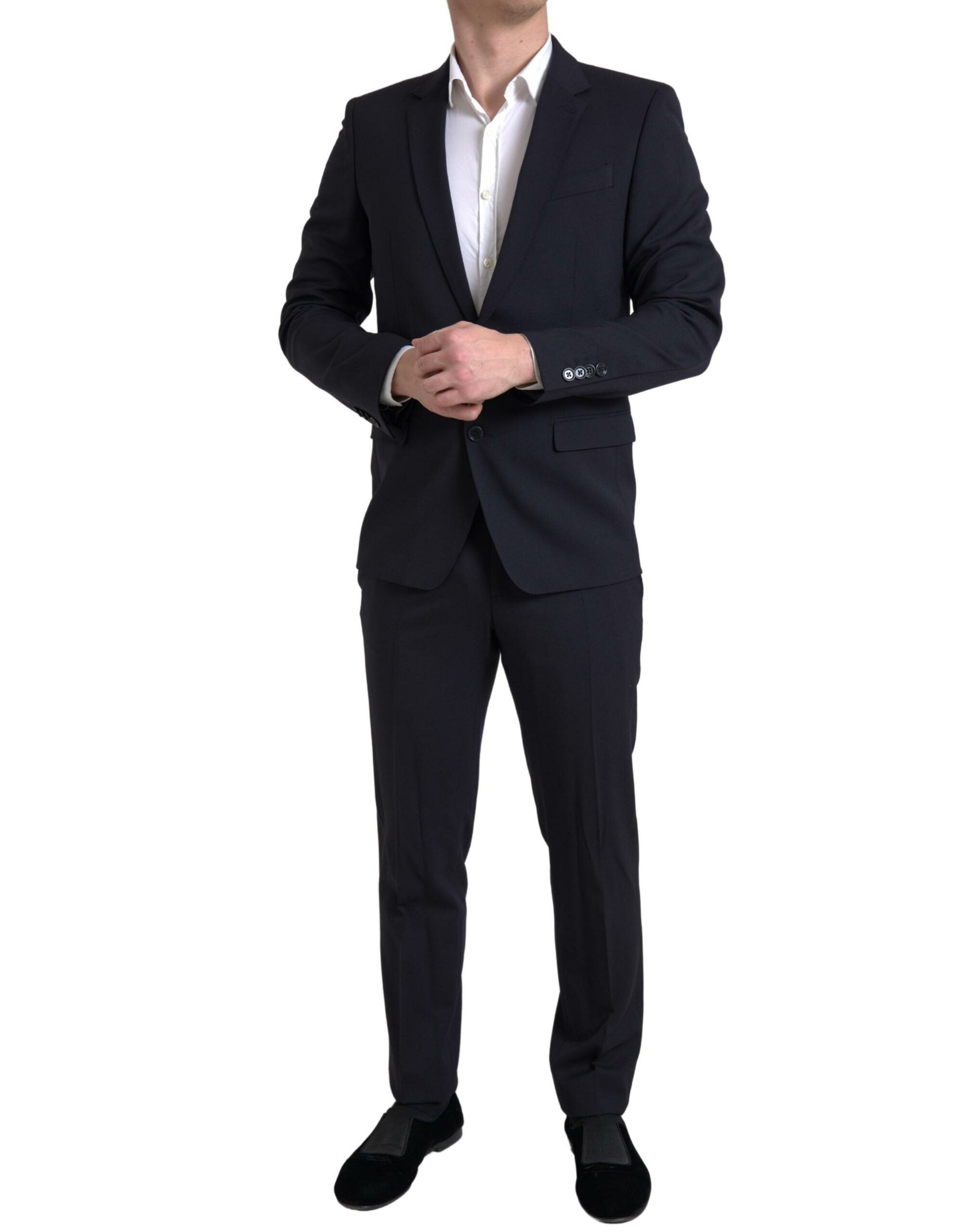 Dolce &amp; Gabbana Елегантен тъмно син костюм Martini Slim Fit