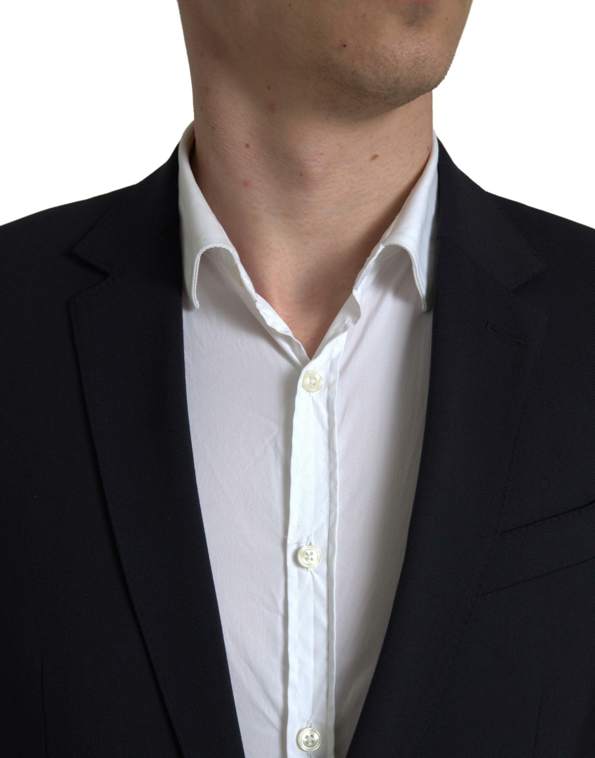 Dolce &amp; Gabbana Елегантен тъмно син костюм Martini Slim Fit