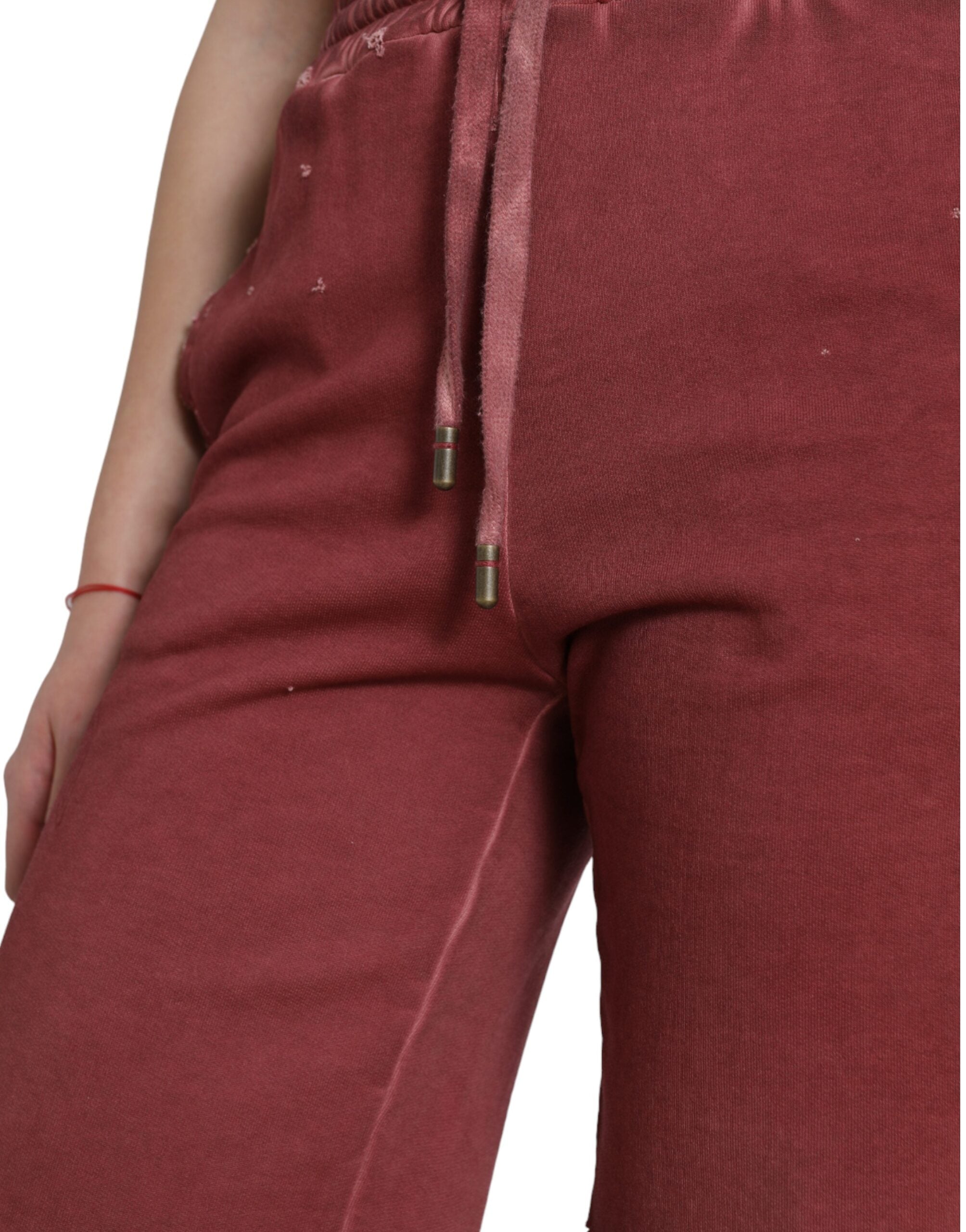 Dolce &amp; Gabbana Chic Maroon дизайнерски суичъри с висока талия