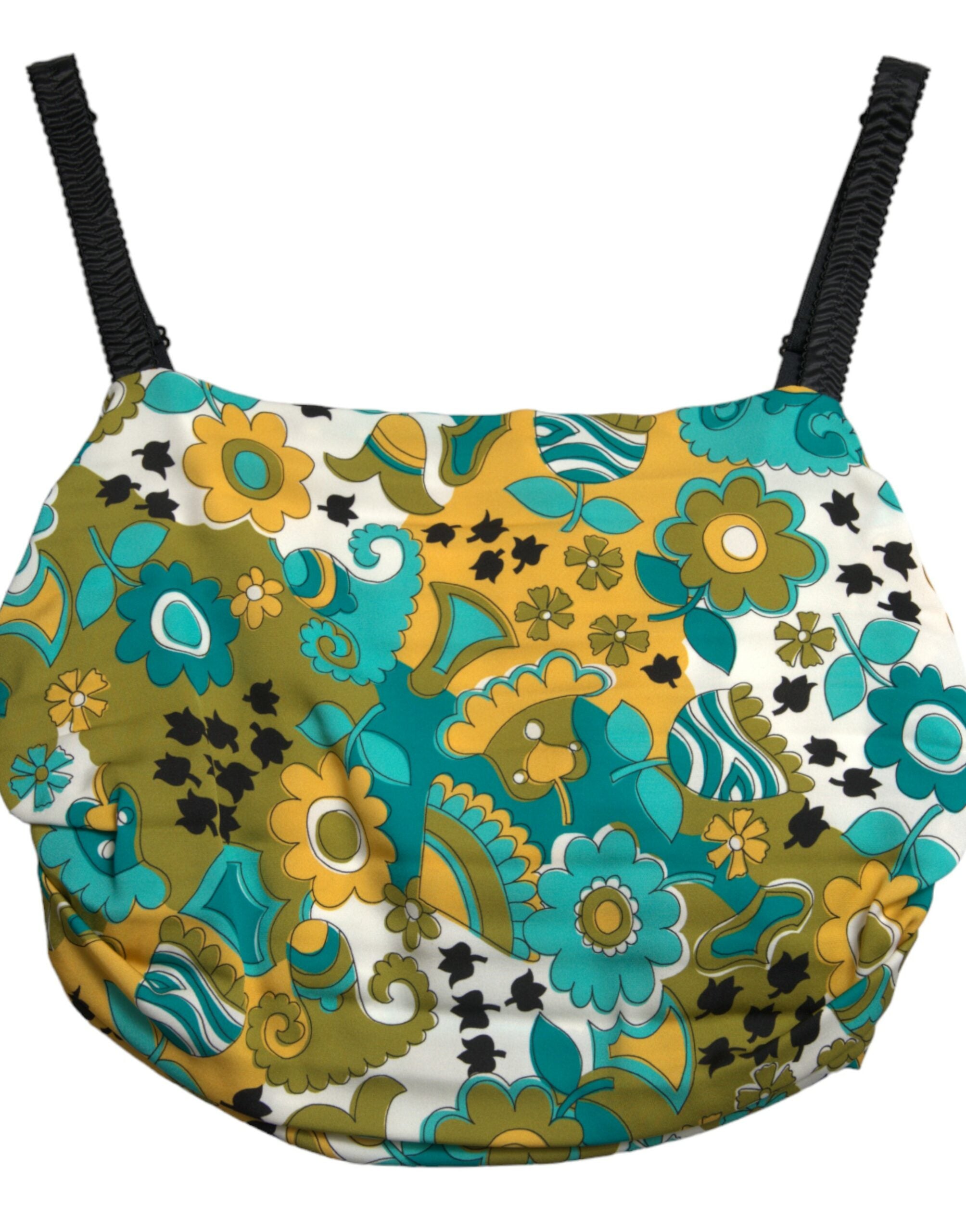 Елегантен изрязан потник от флорална копринена смес Dolce &amp; Gabbana