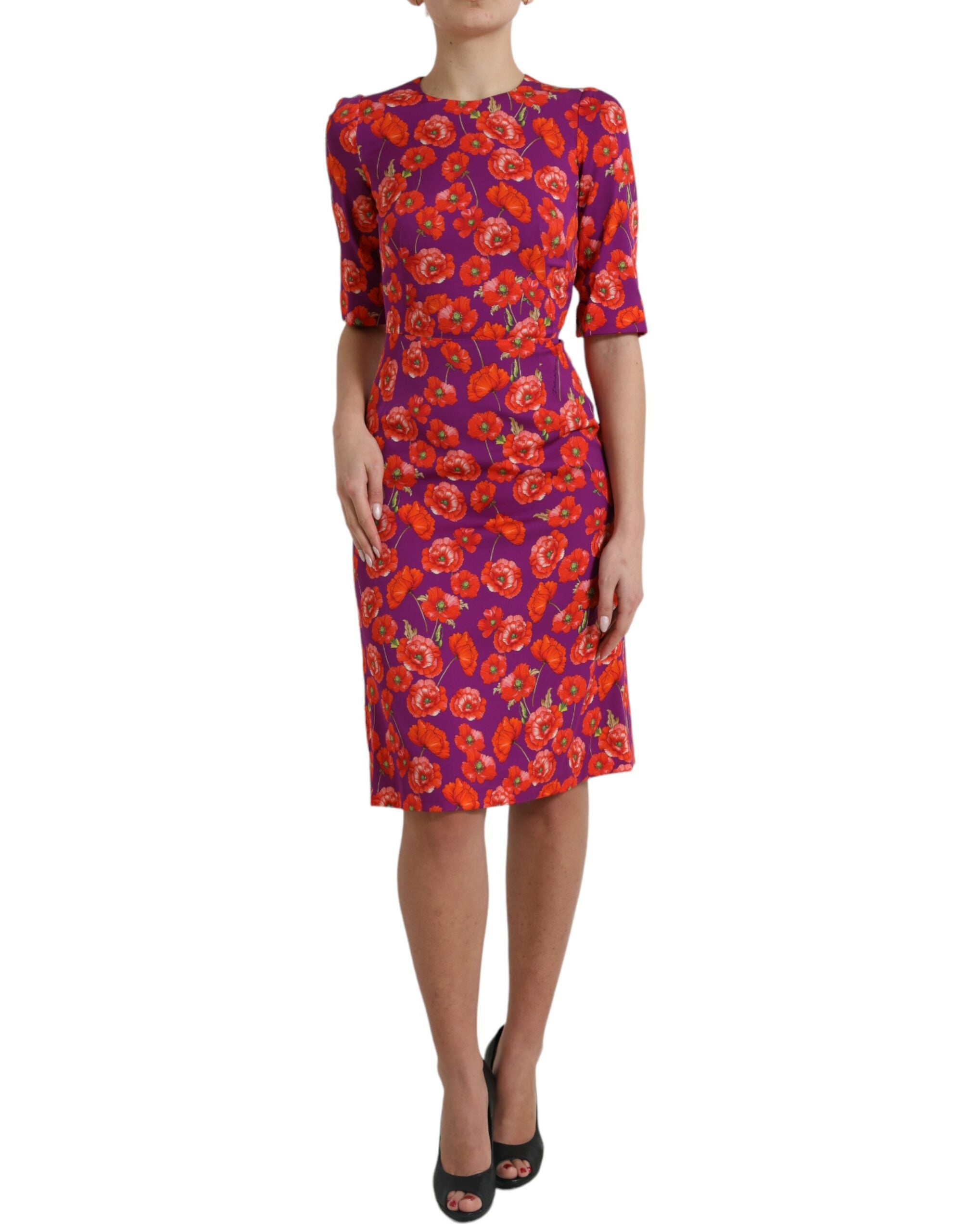 Dolce &amp; Gabbana Вибрираща флорална копринена рокля Charmeuse