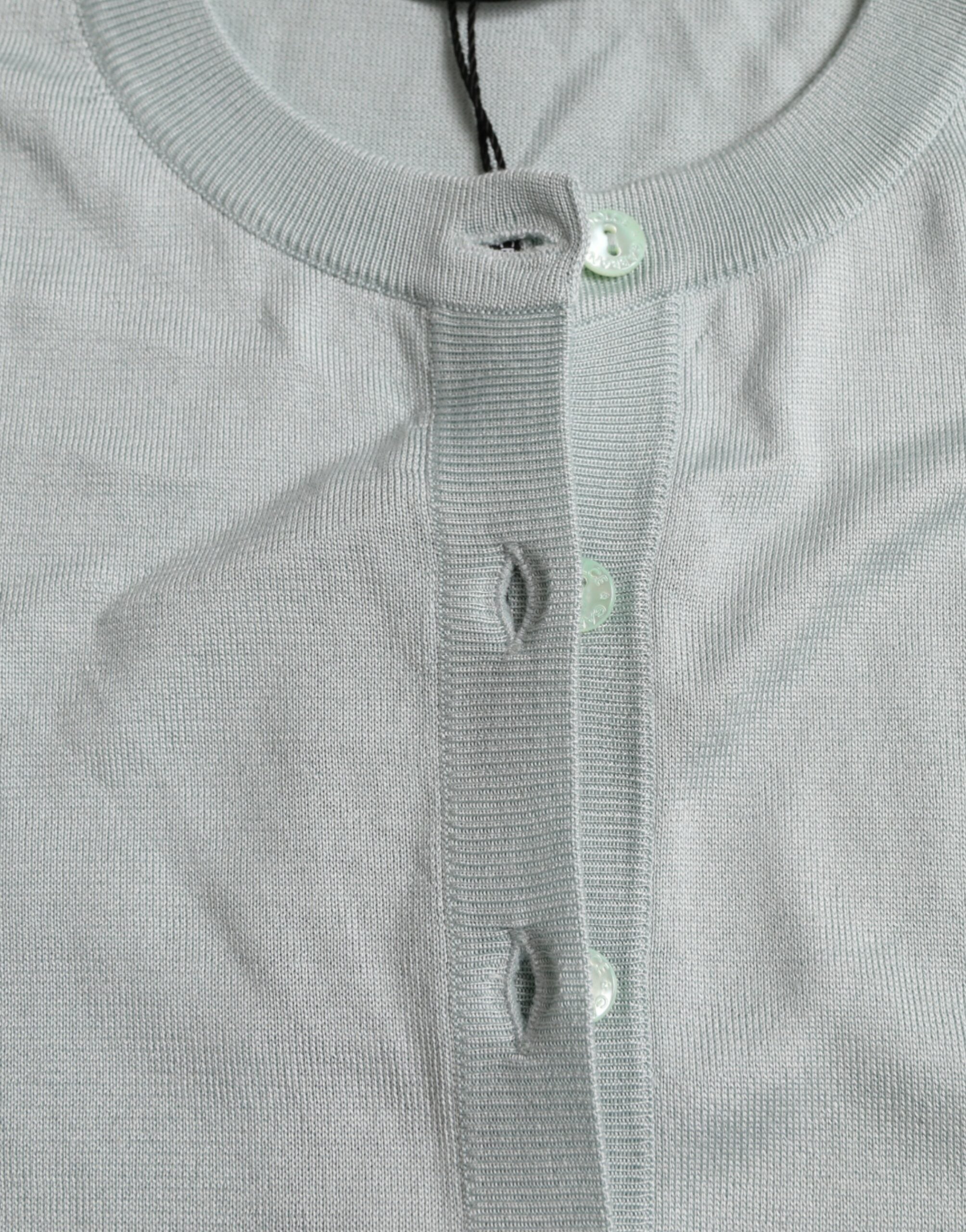 Елегантна светлосиня копринена жилетка Dolce &amp; Gabbana