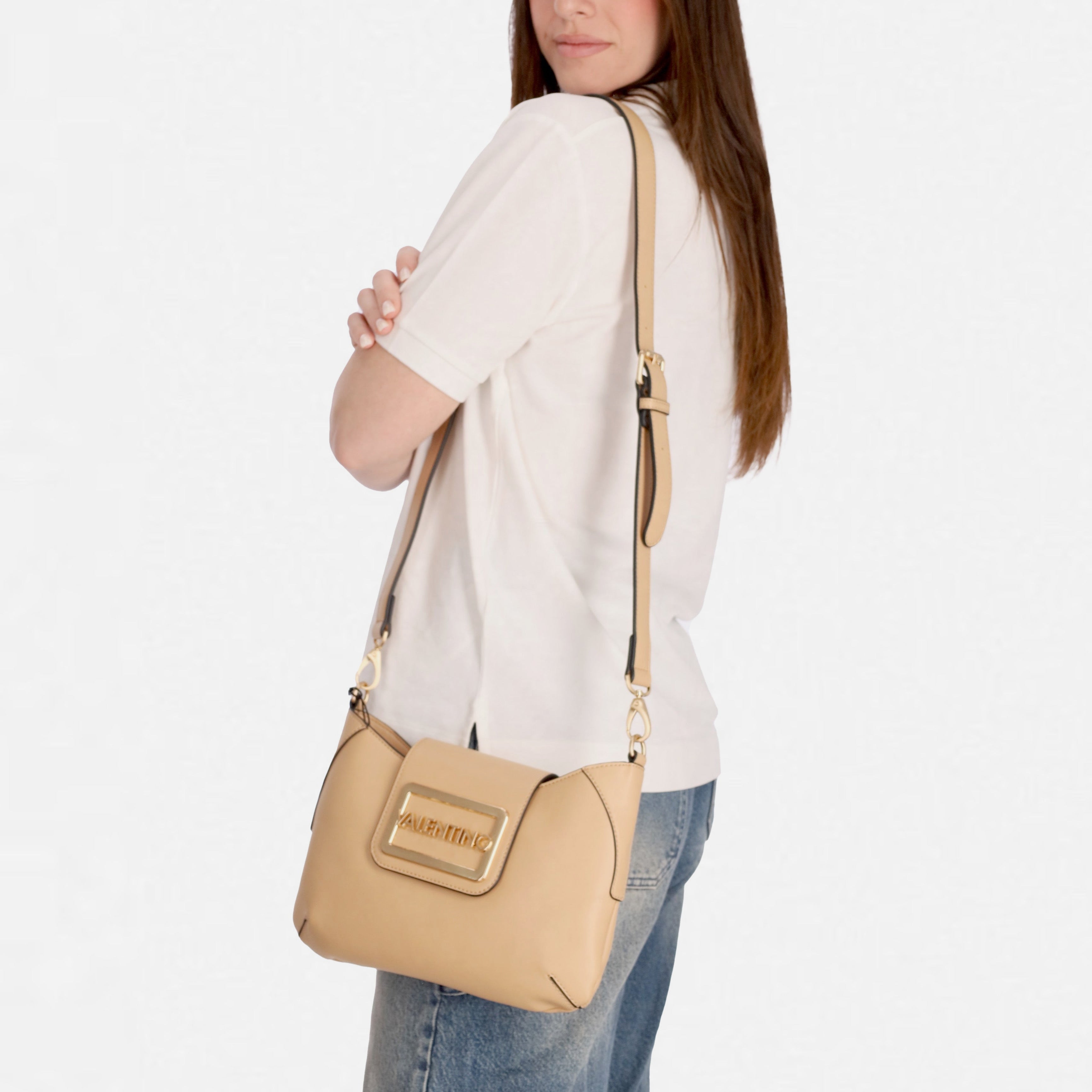 Дамска чанта в бежово Women’s handbag Valentino Princesa VBS7R102 Beige