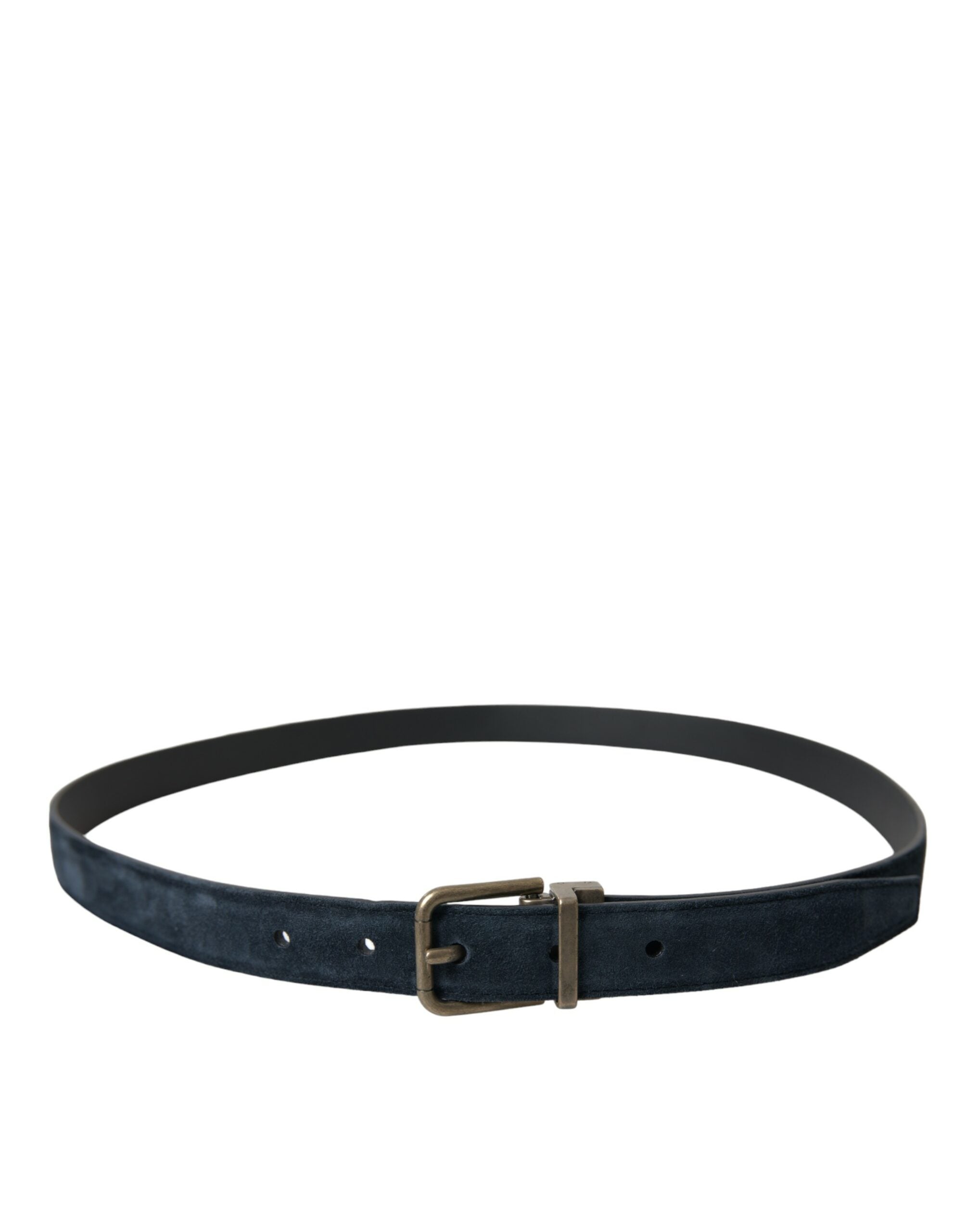 Мъжки колан от естествен велур в тъмно синьо Dolce & Gabbana Men’s Elegant Suede Leather Belt in Dark Blue